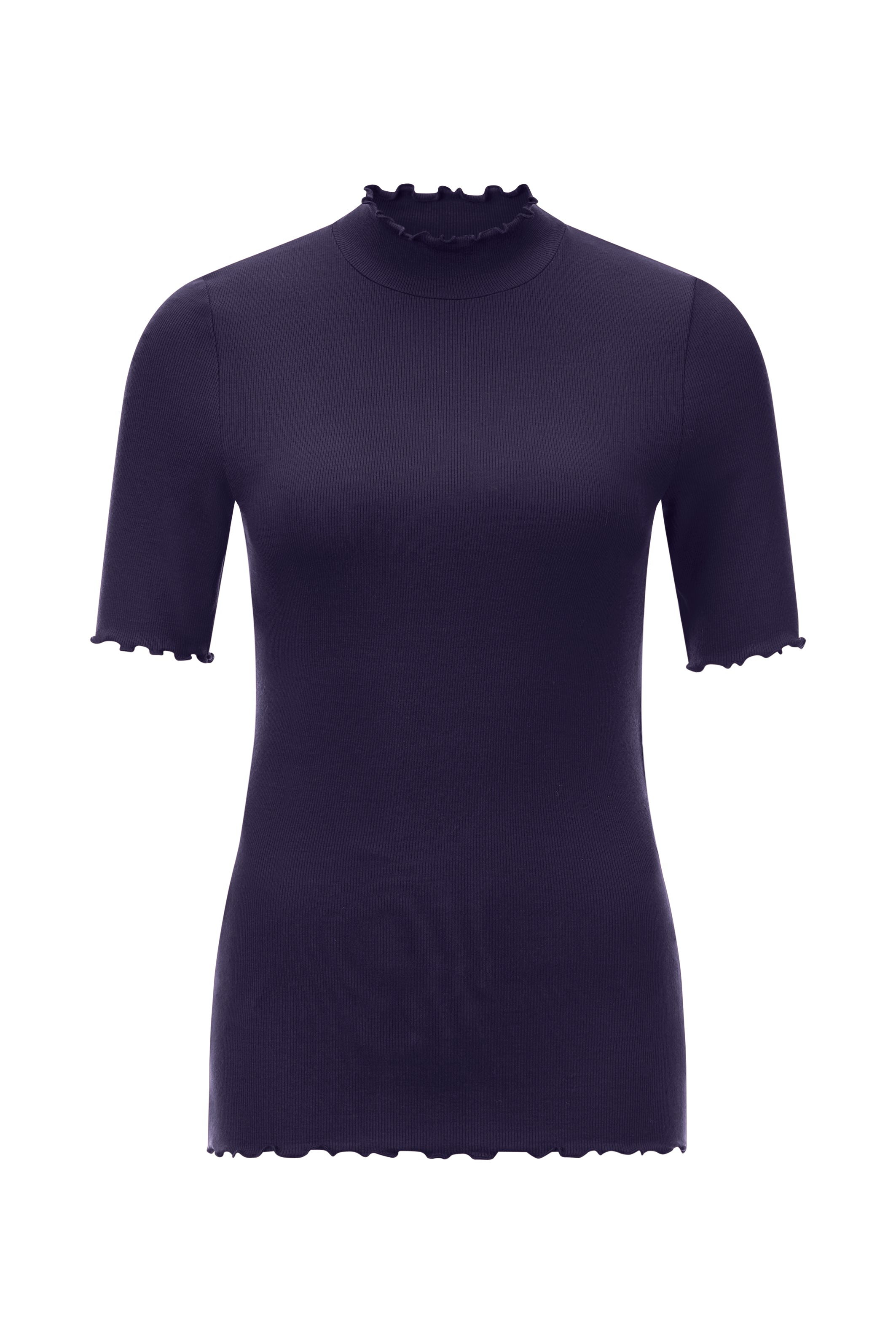 Feminines Ripp-Shirt mit Volant-Details