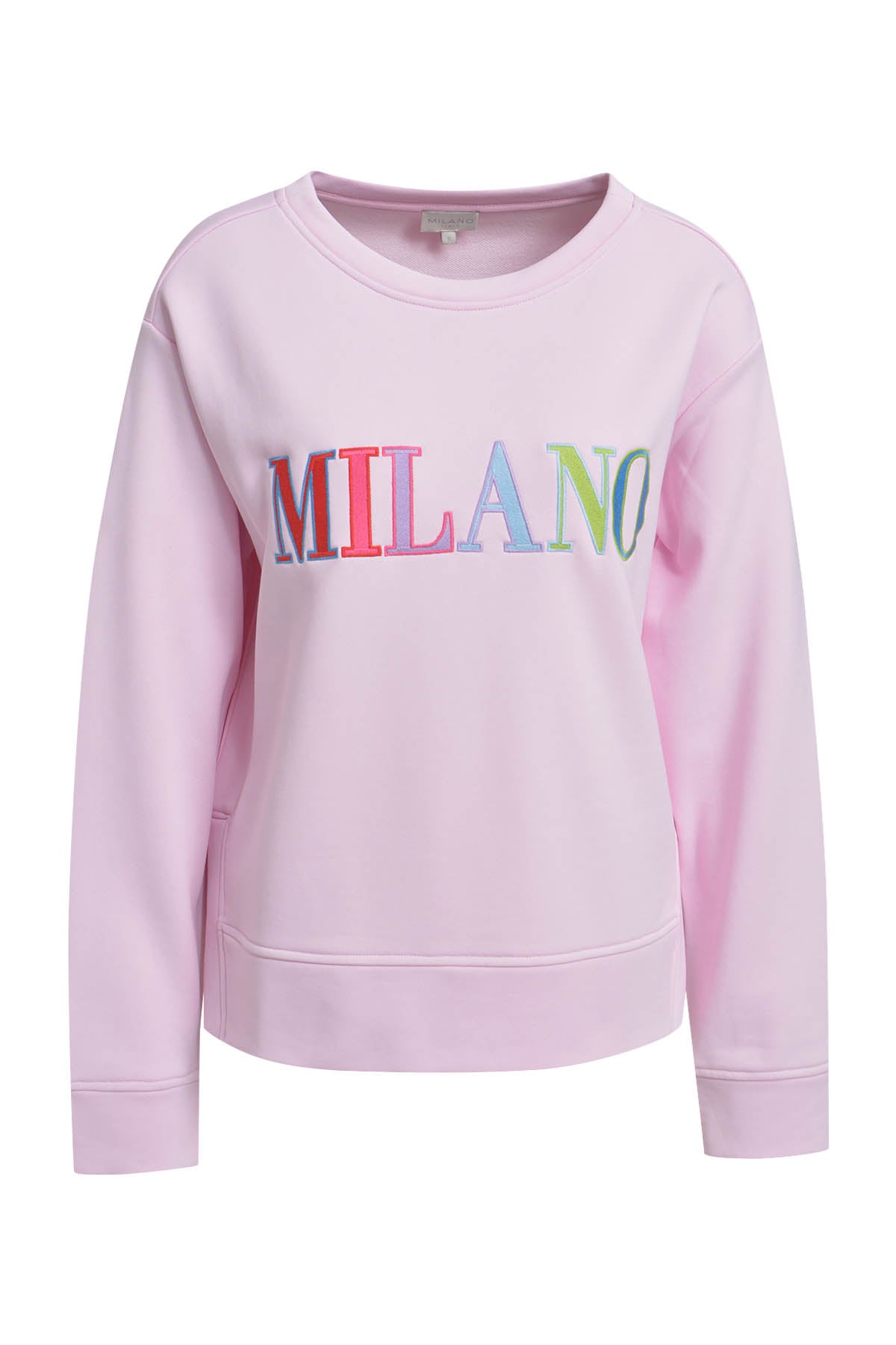 Lockeres Sweatshirt mit buntem „Milano“-Aufdruck