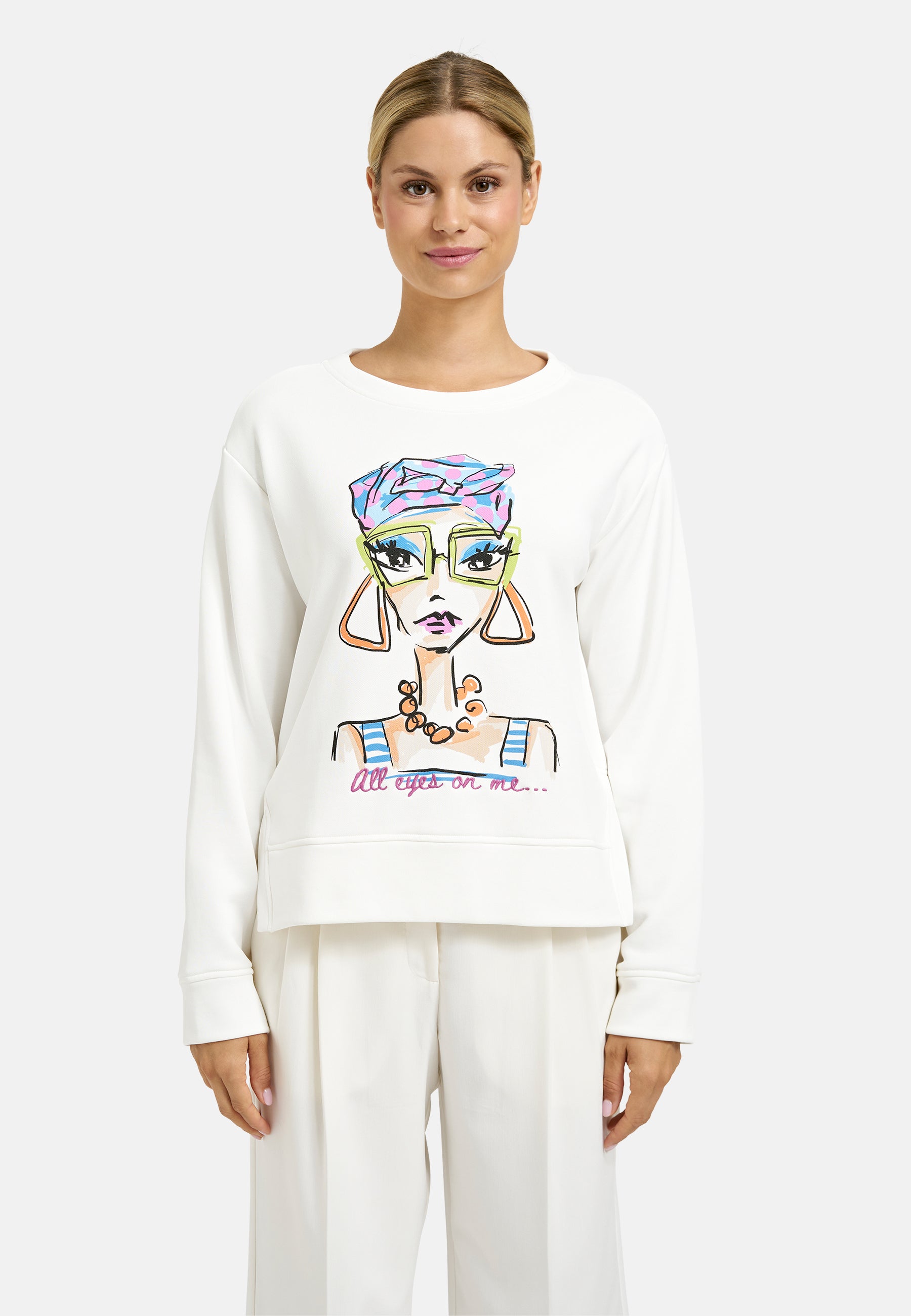 Lockeres Sweatshirt mit Front-Print