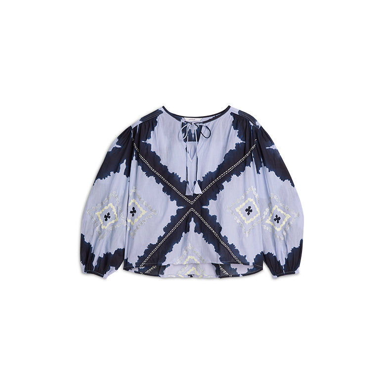 Luftiges Baumwoll-Voile-Oberteil mit Boho-Charme