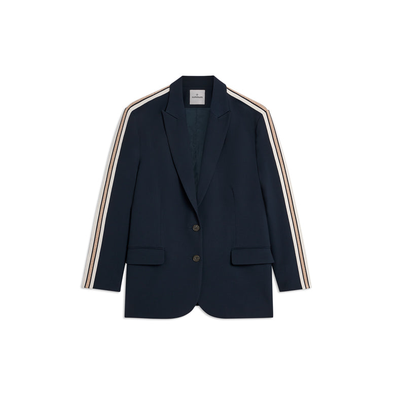 Relaxed Boyfriend Blazer mit sportiven Streifen