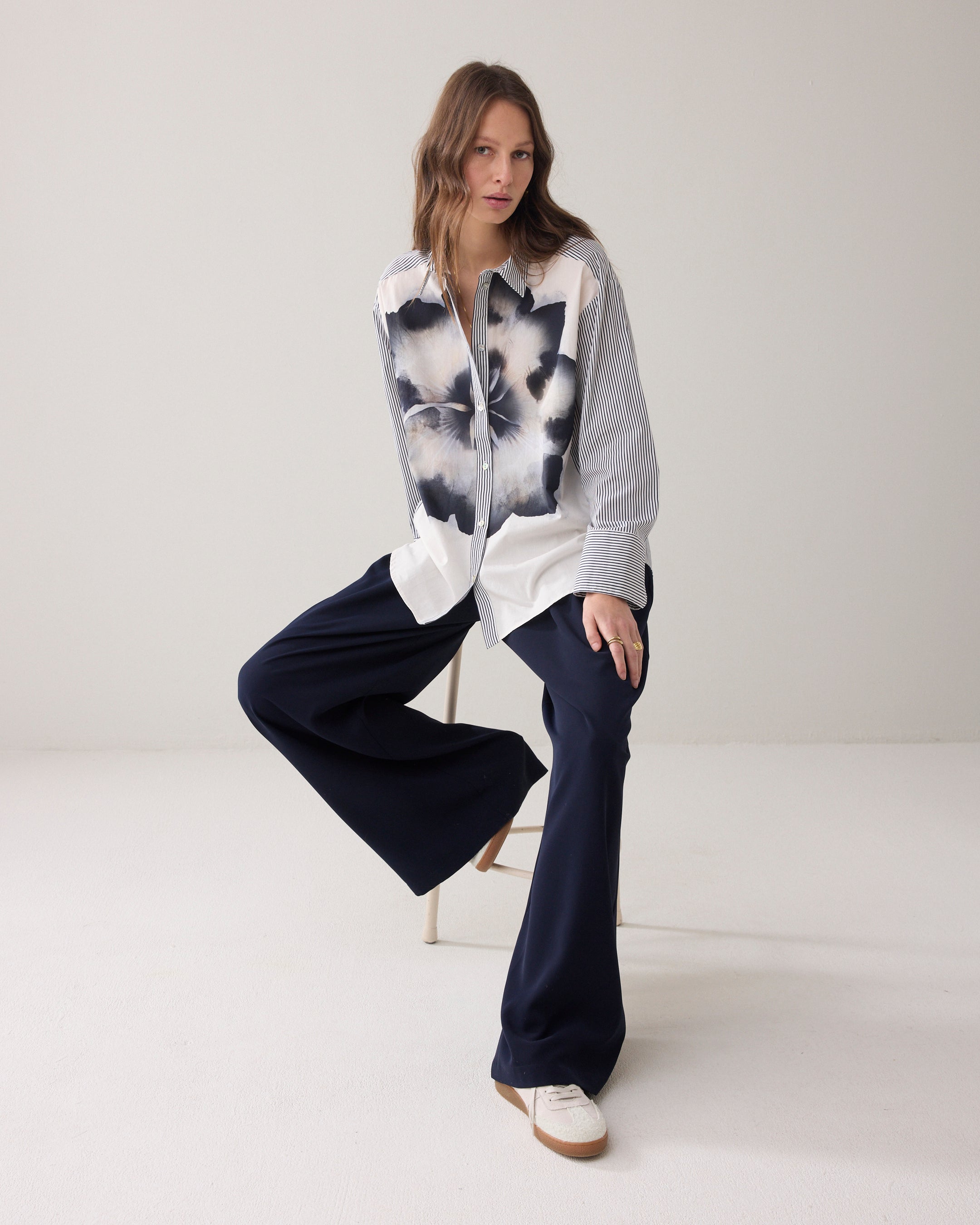 Die Wide Leg Palazzohose