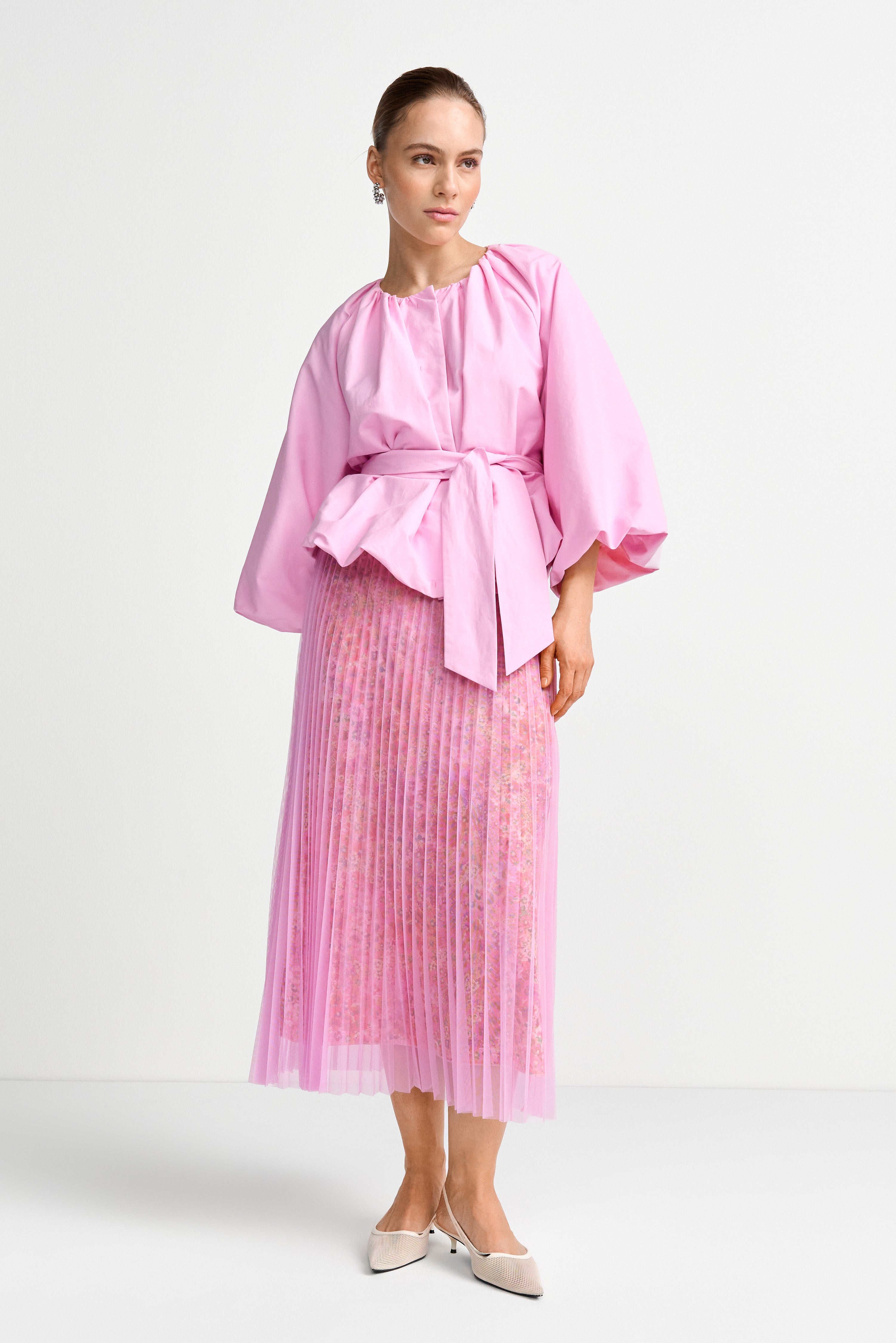 Plissee Rock mit Blumenprint