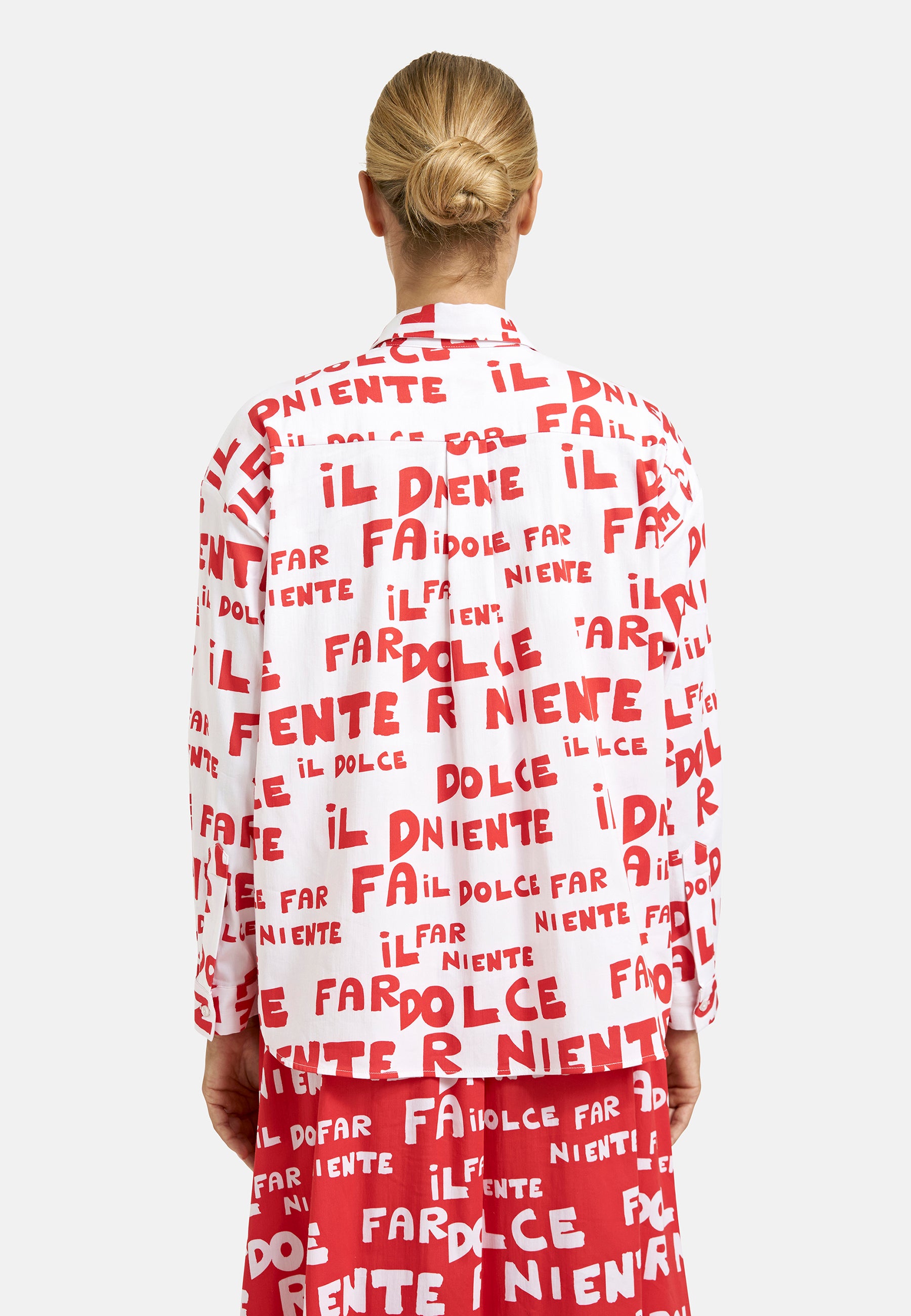 Oversized-Hemdbluse mit Allover-Print