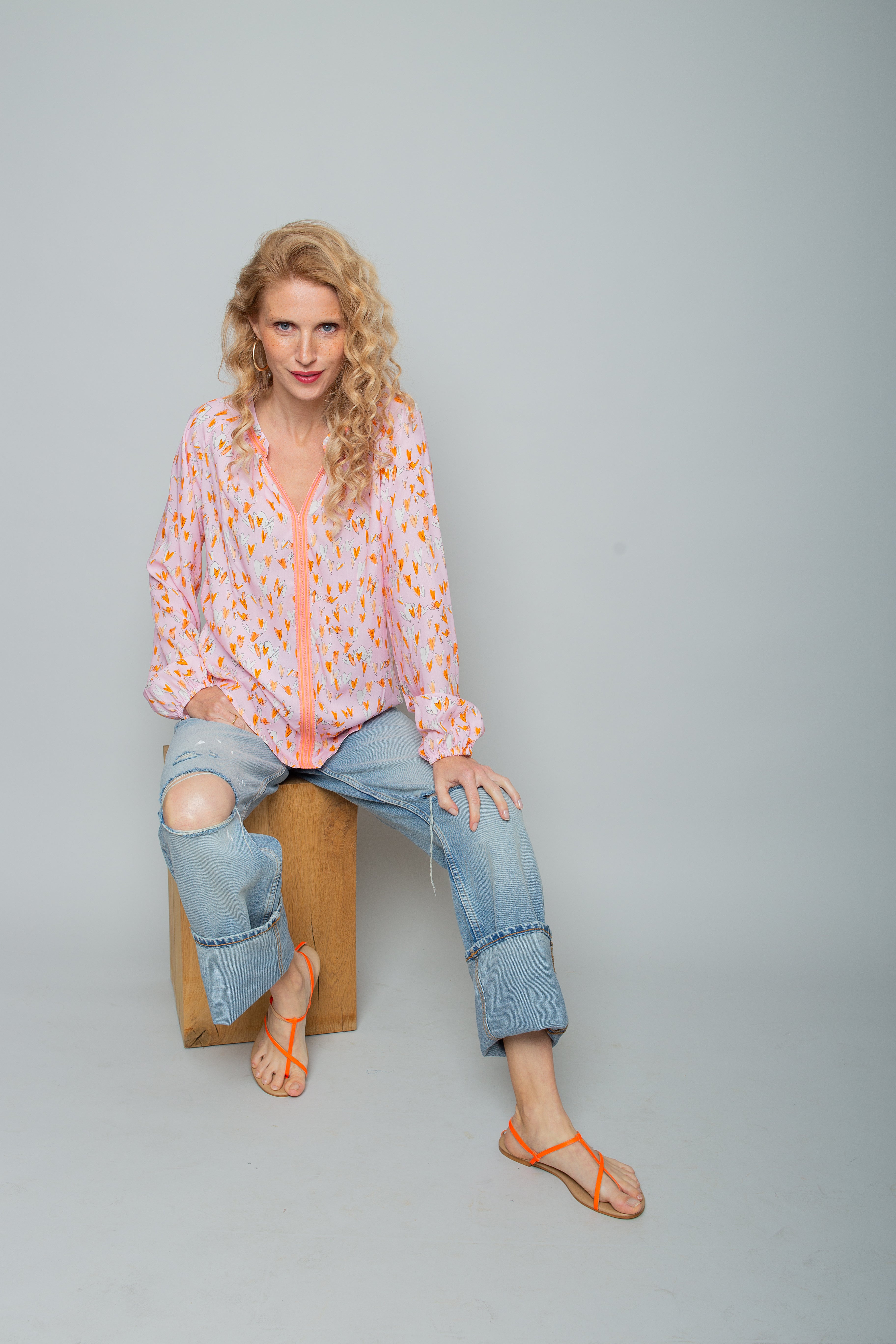 Luftigen Hemdbluse mit verspieltem Allover-Print