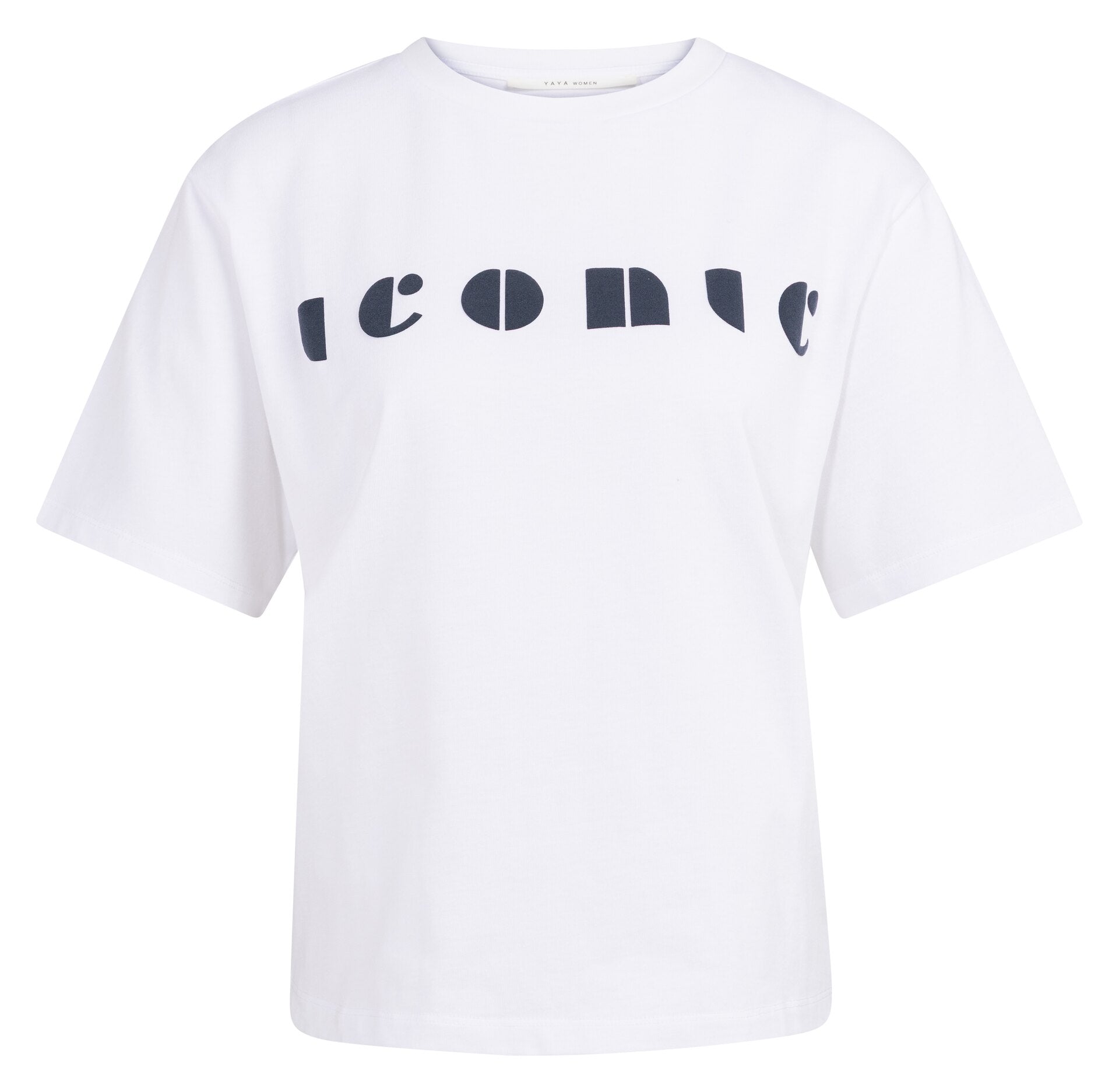 Boyfriend-T-Shirt mit lässigen Statement Print