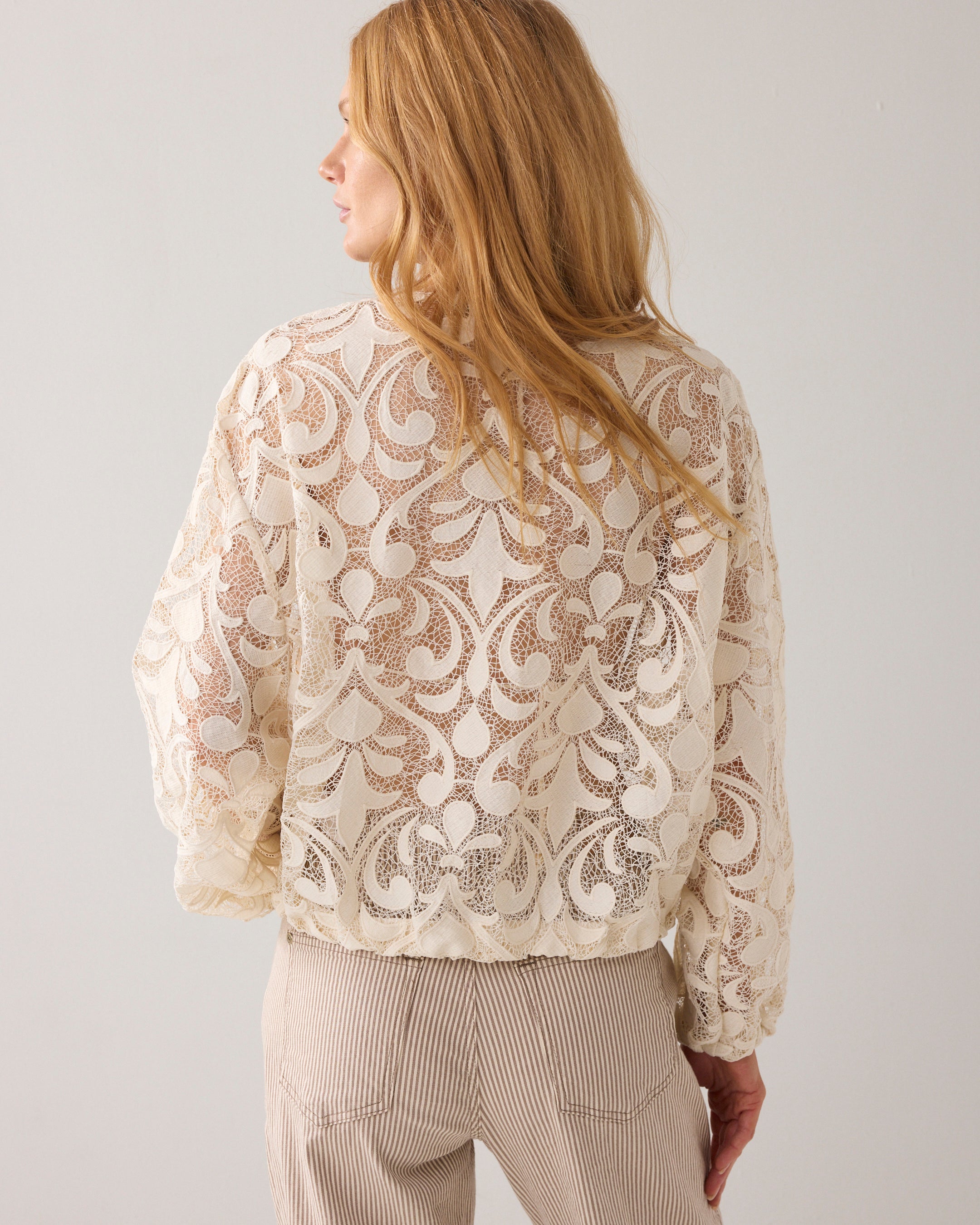 Spitzen-Blouson romantisch Chic