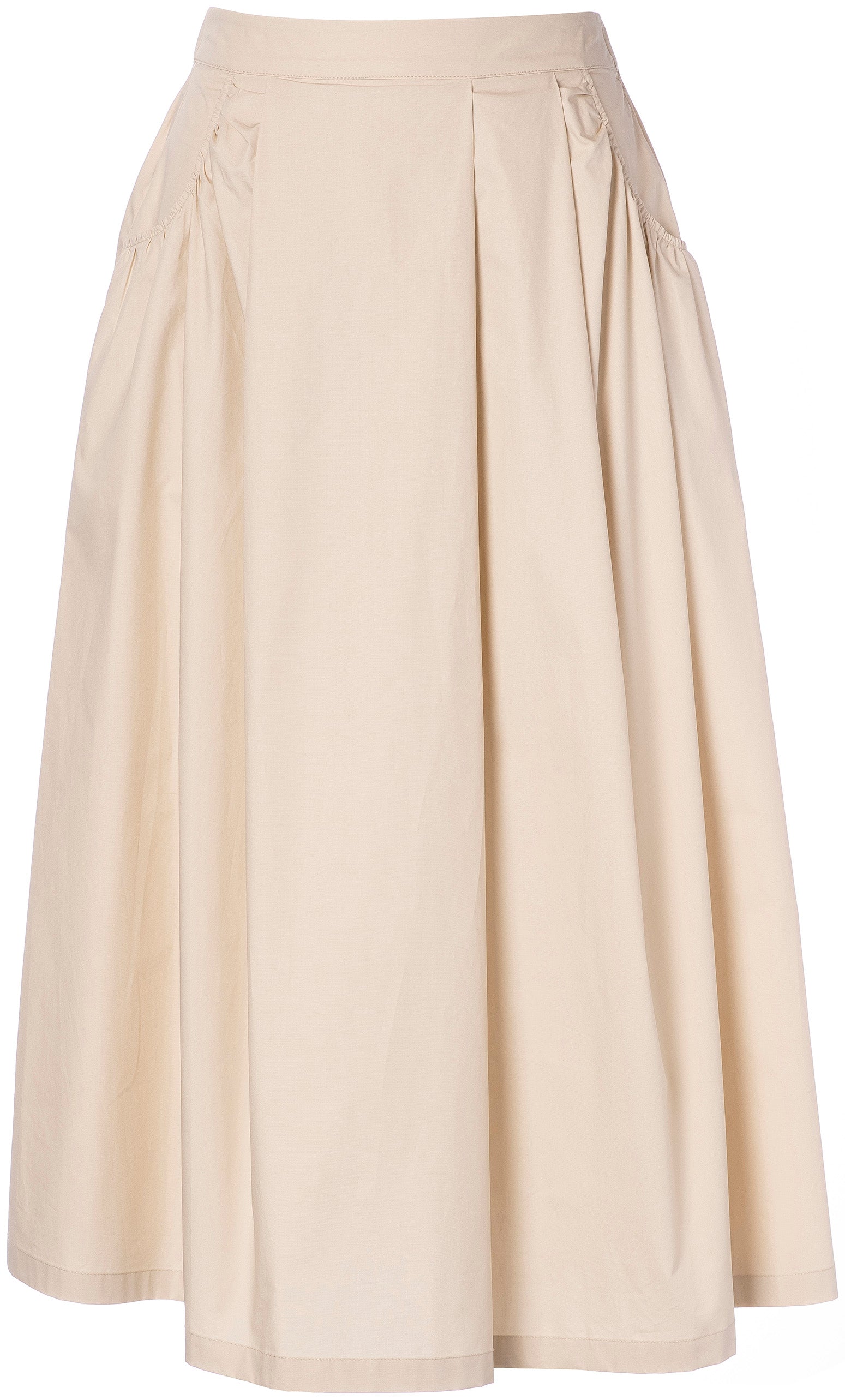 Rock in Midilänge – jetzt in Beige und Khaki