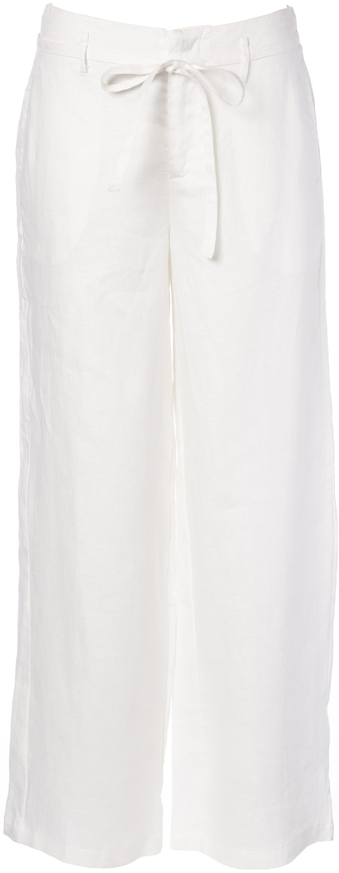 Sommerliche Leichtigkeit in Reinweiß mit der Wide-Leg-Leinenhose