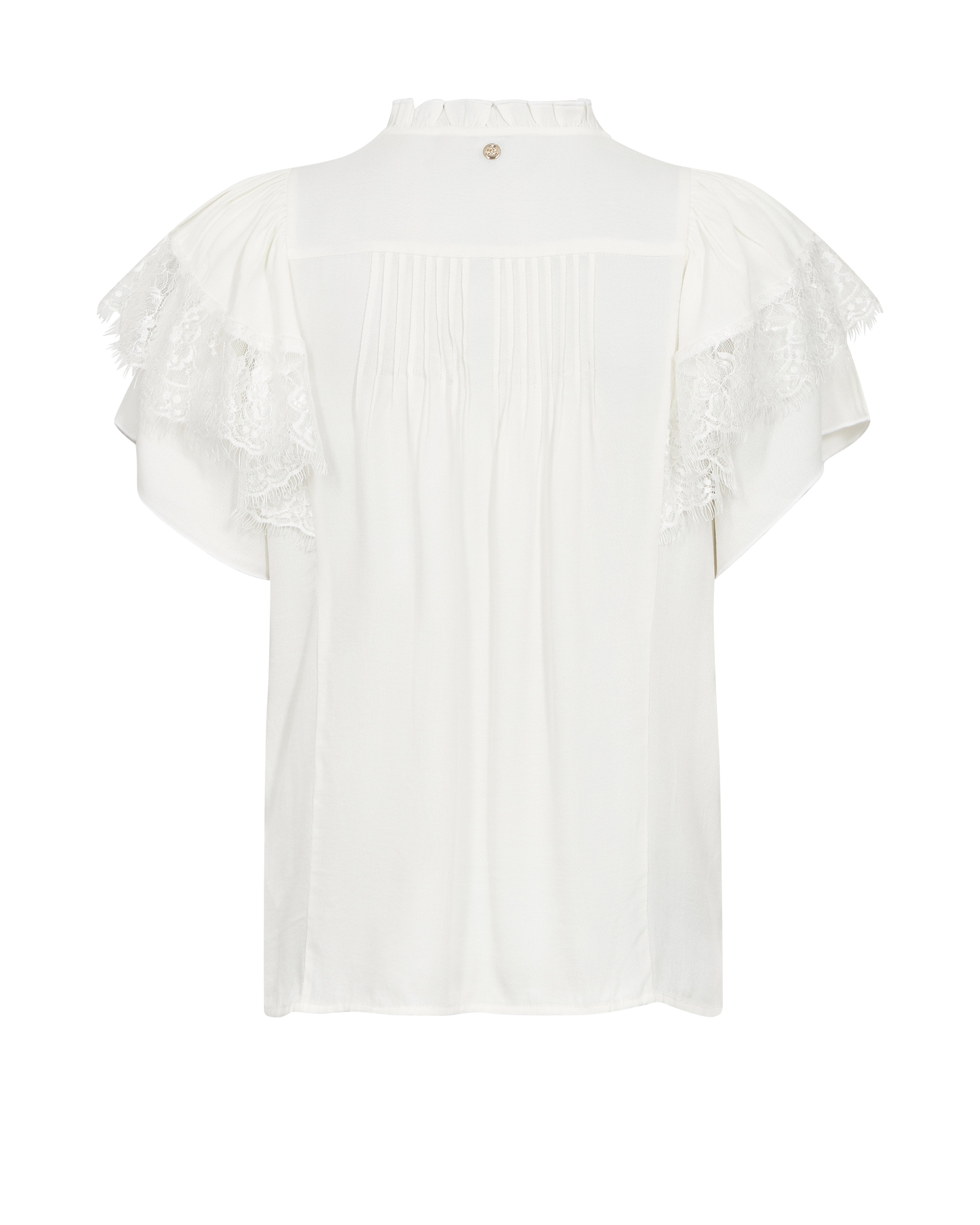 Romantische Leichtigkeit mit dieser Plissee-Bluse und Spitzen-Details
