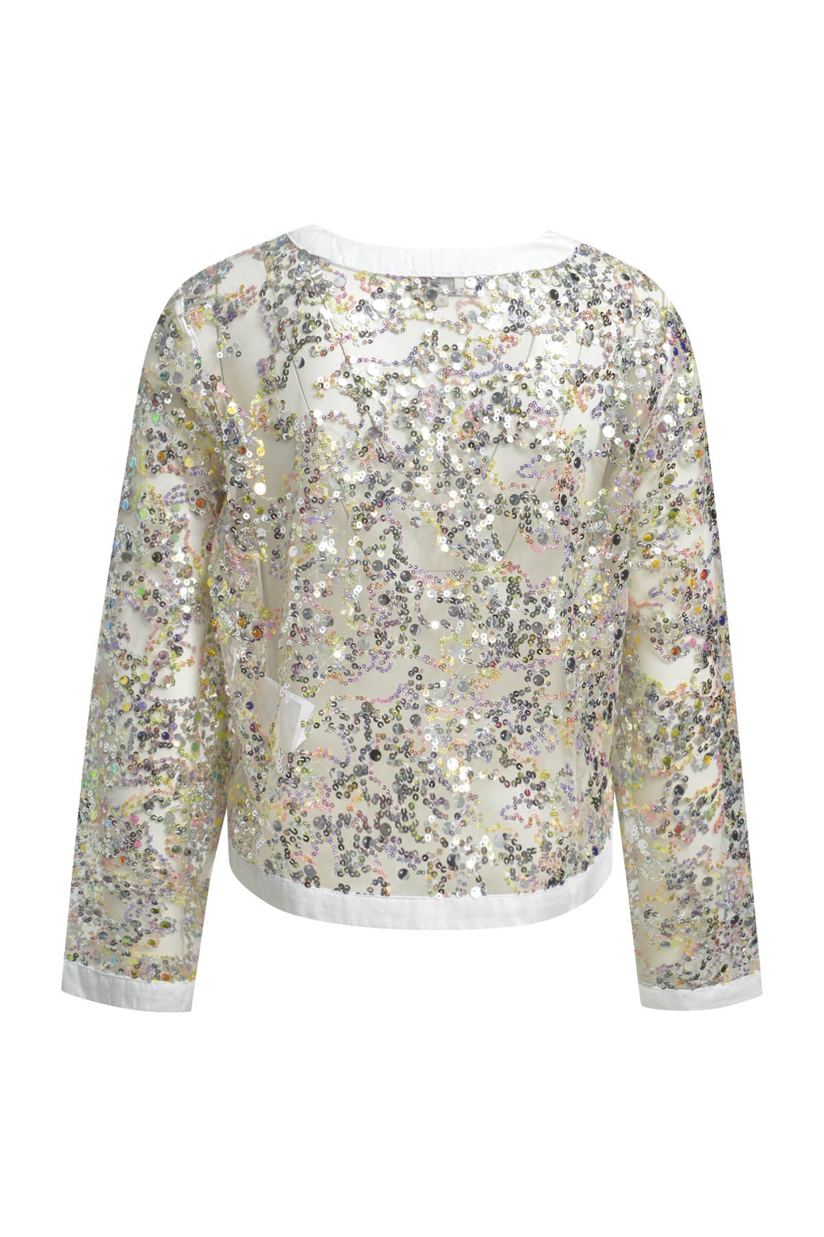 Funkelndes Statement: Deine neue Pailletten-Jacke in strahlendem Weiß