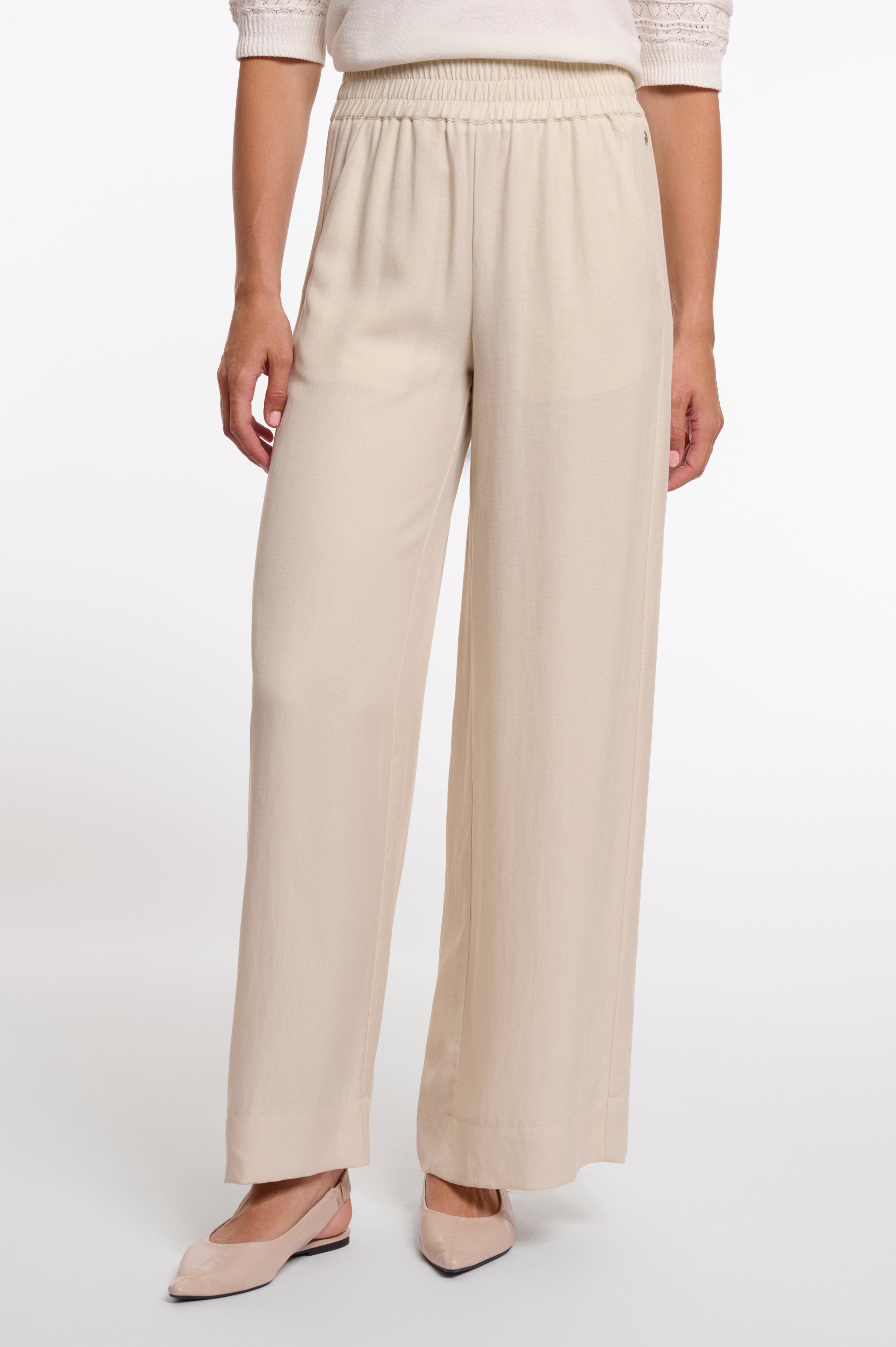 Die fließende Wide-Leg-Hose in Beige
