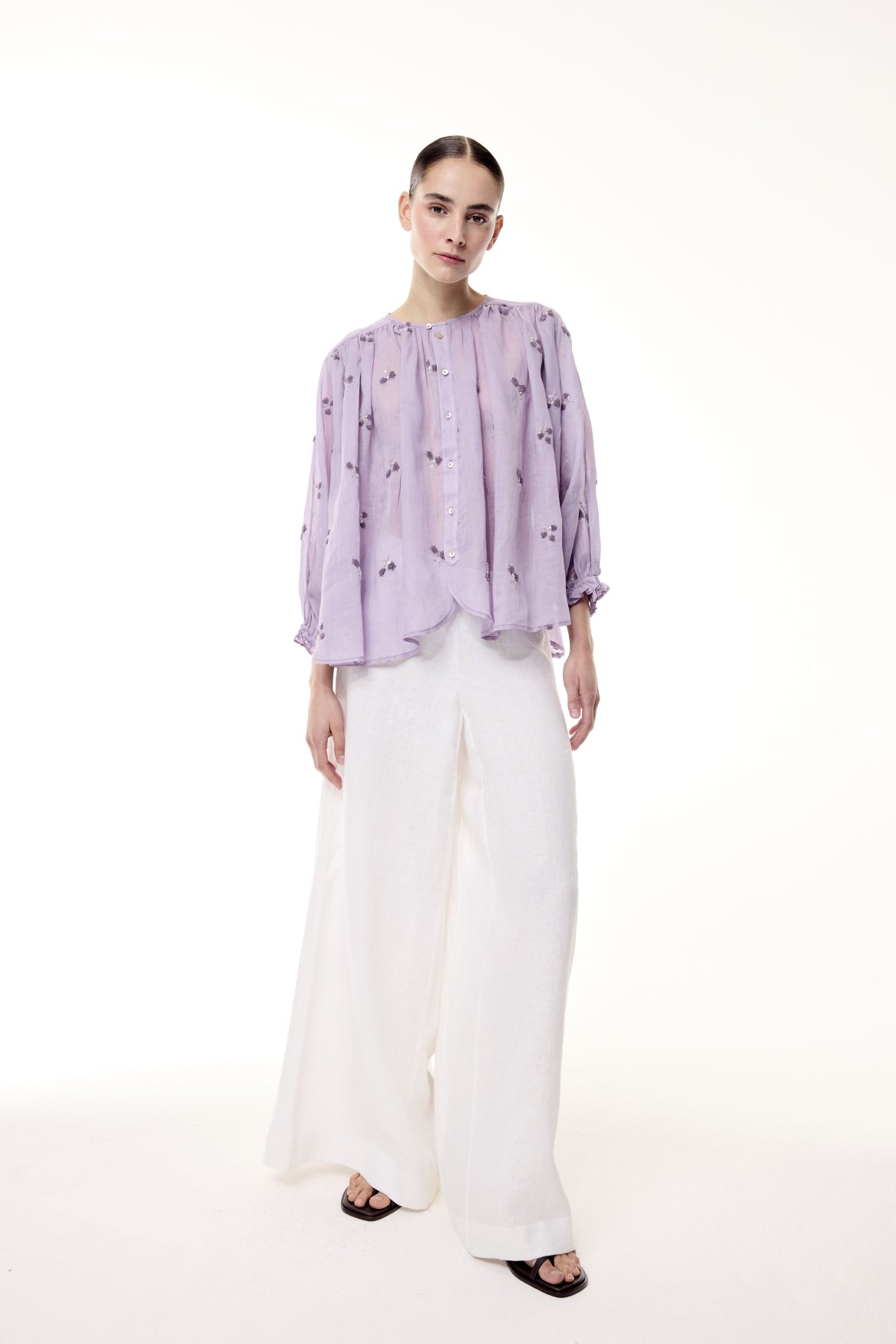 Die fließende Wide-Leg-Hose in Weiß