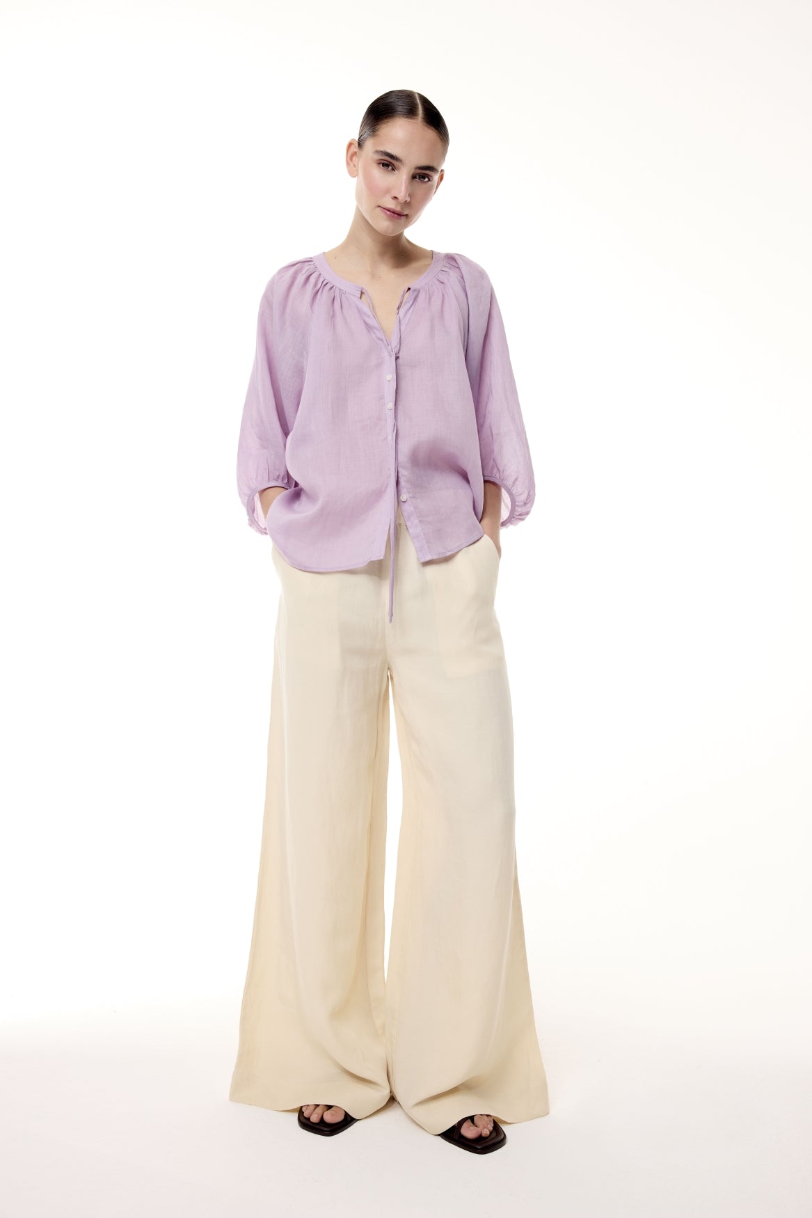 Luftige Tunikabluse mit Volumen-Ärmeln