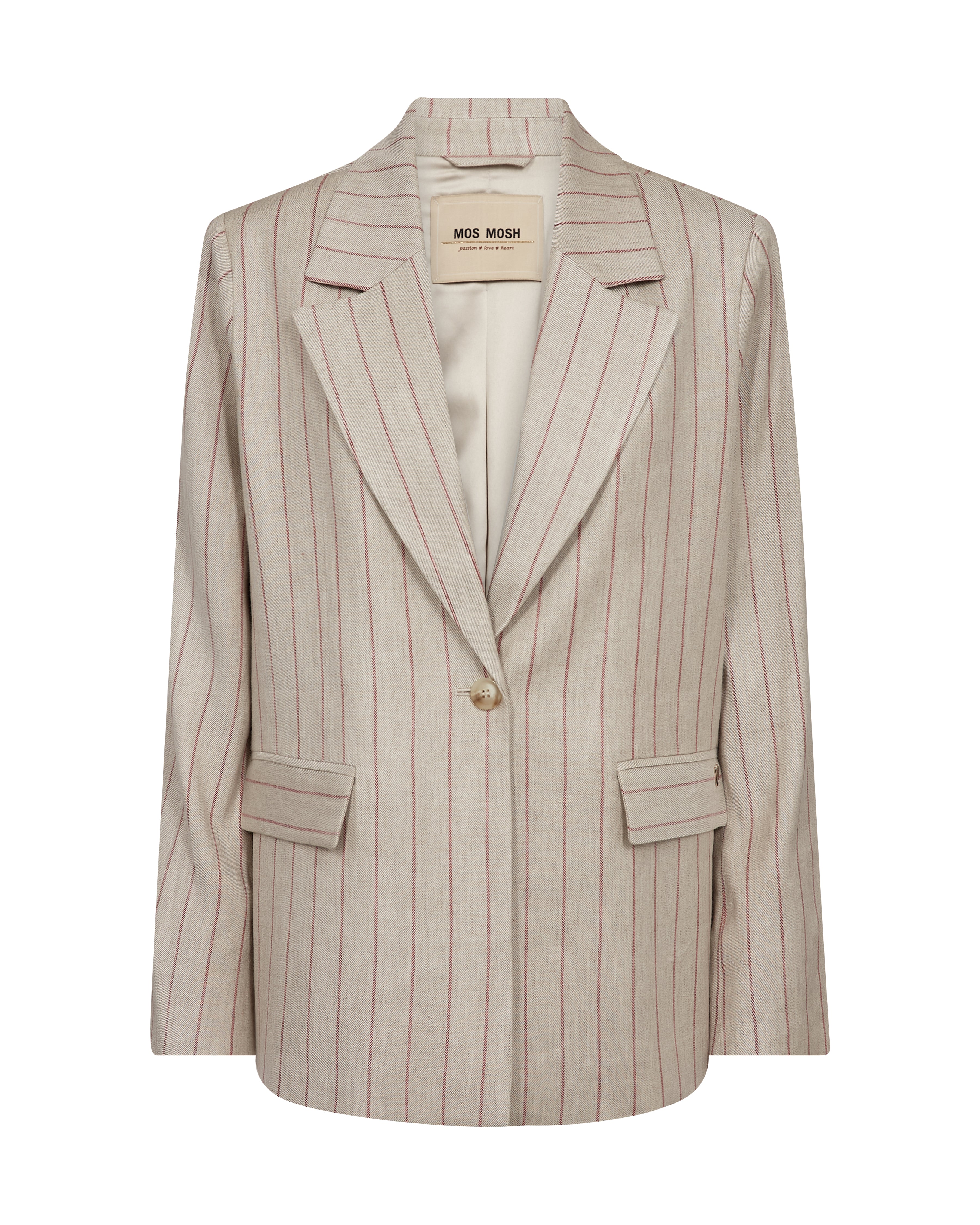 Leinen-Blazer mit Blush-Streifen