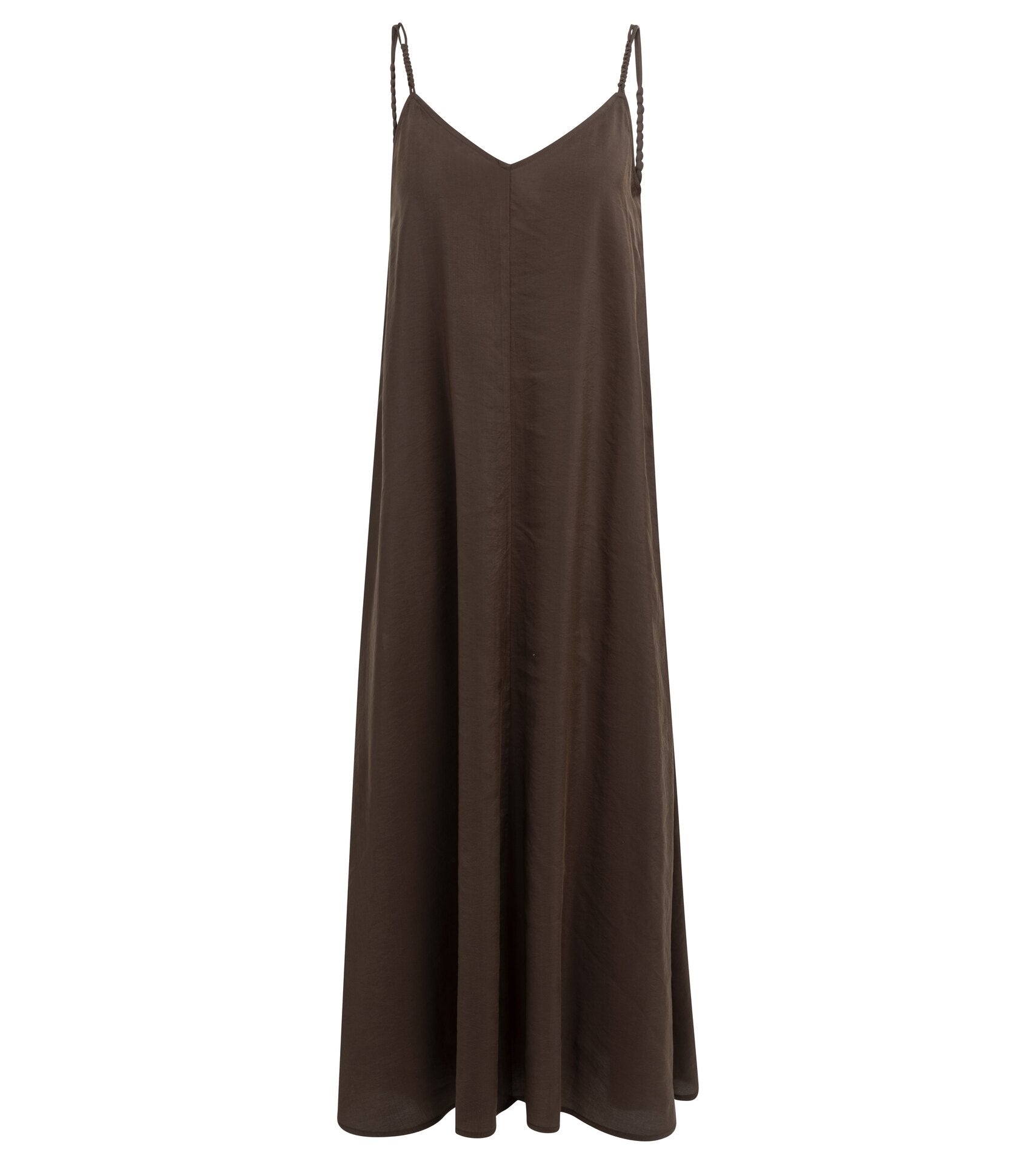Fließendes Trägerkleid mit Flecht-Details