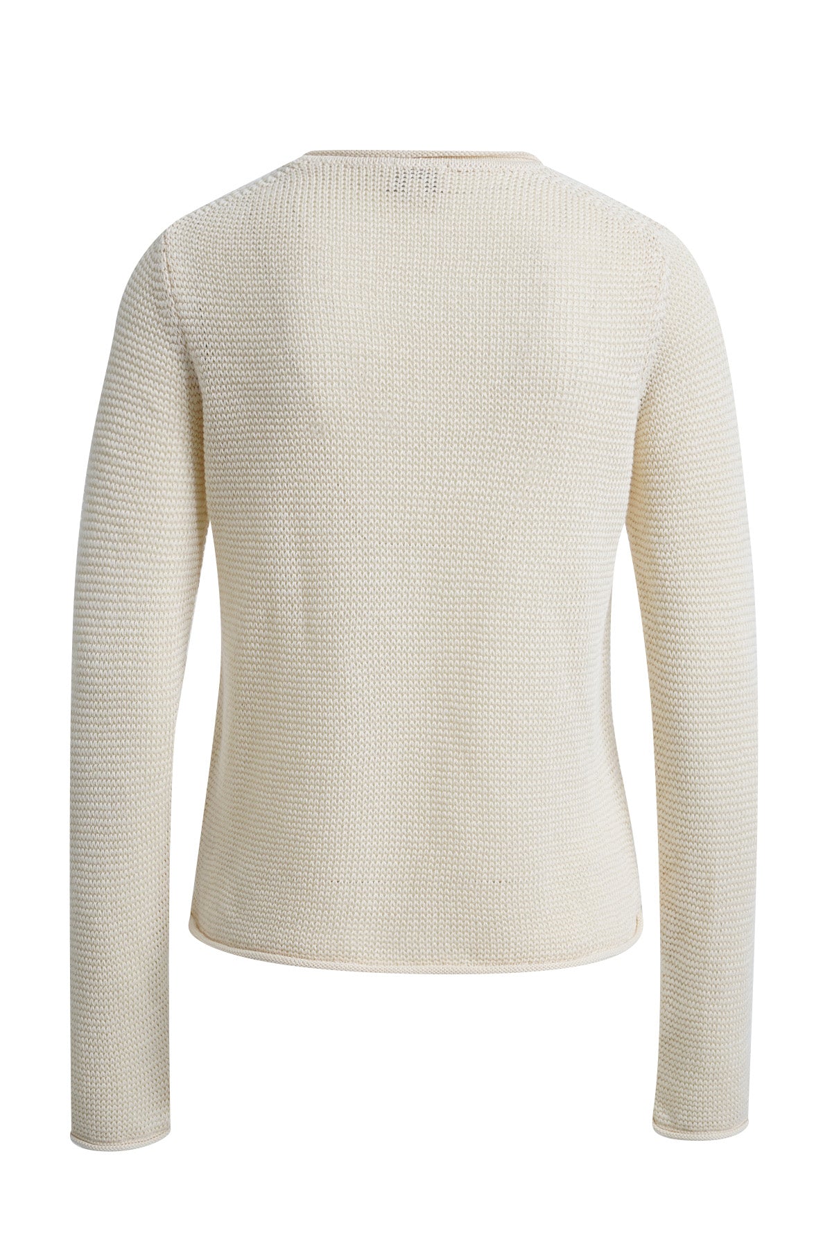 Perlstrick-Pullover in softem Creme – Dein zeitloser Liebling mit edler V-Ausschnitt-Optik