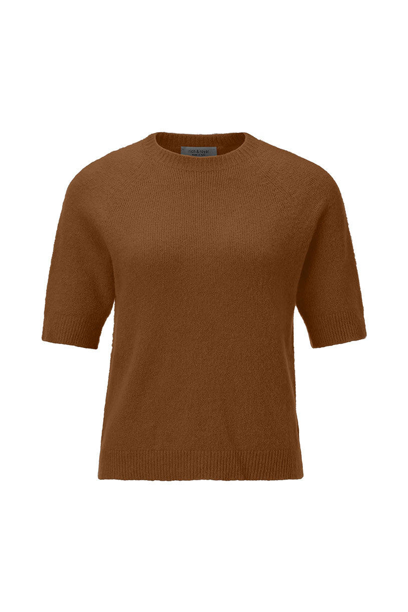 Strickshirt in warmem Bronzeton