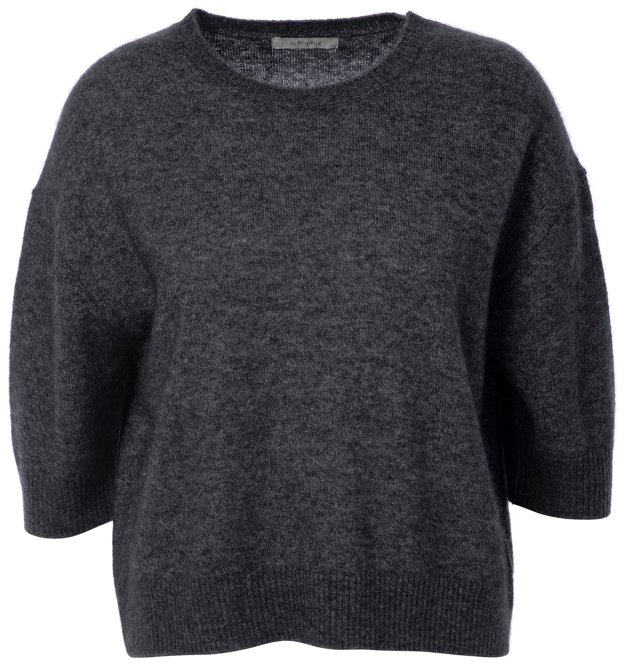 Kuscheliger Kaschmir-Luxus: Kurzarm-Pullover in edler Melange-Optik