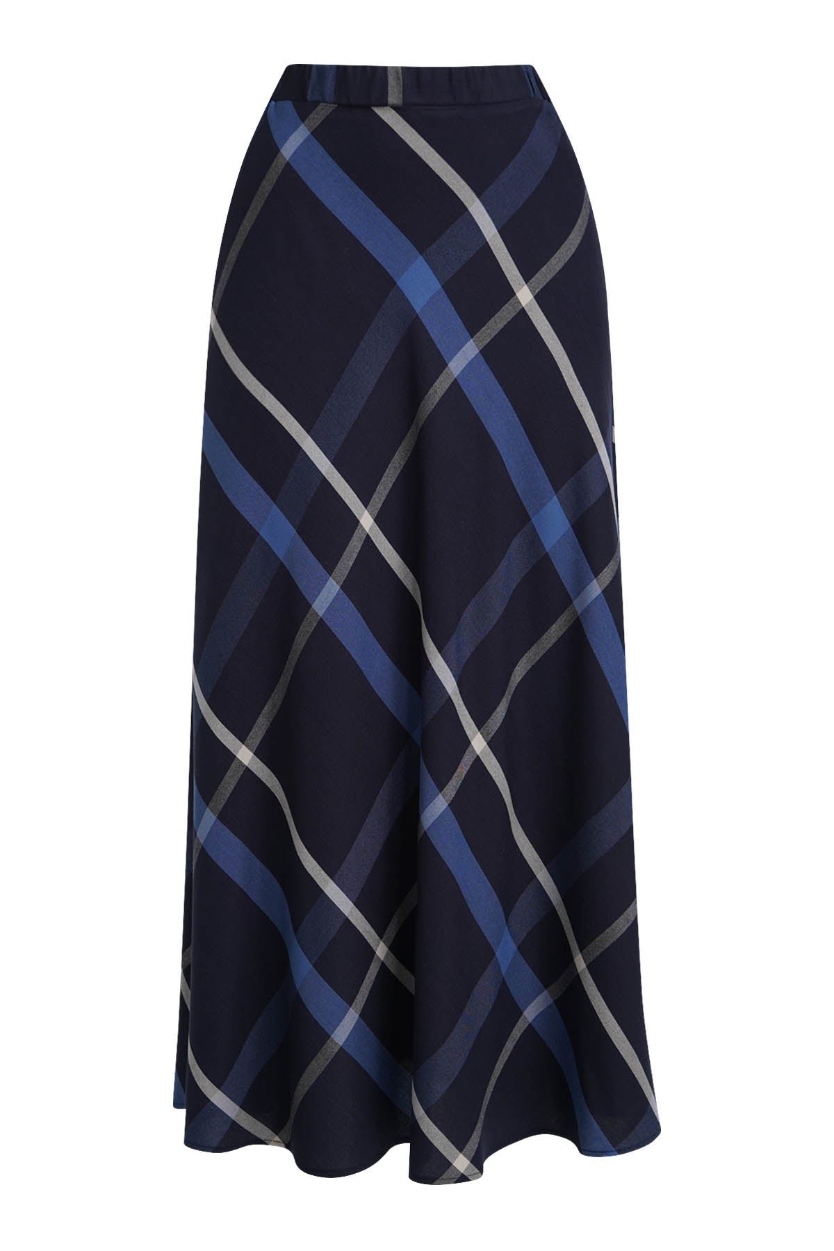 Eleganter Midi-Rock im großflächigen Karo-Design