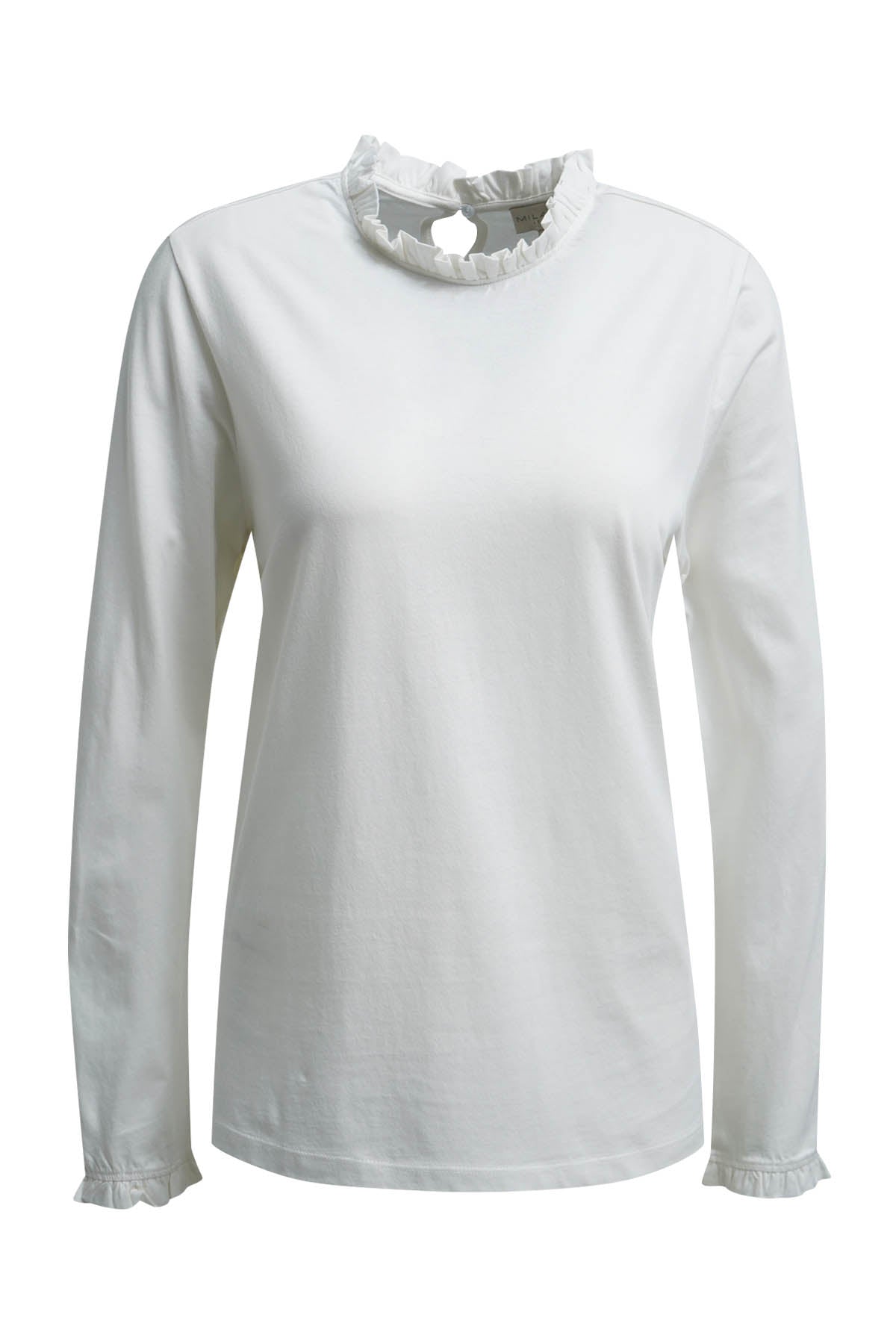 Feminines Langarmshirt mit romantischen Rüschendetails