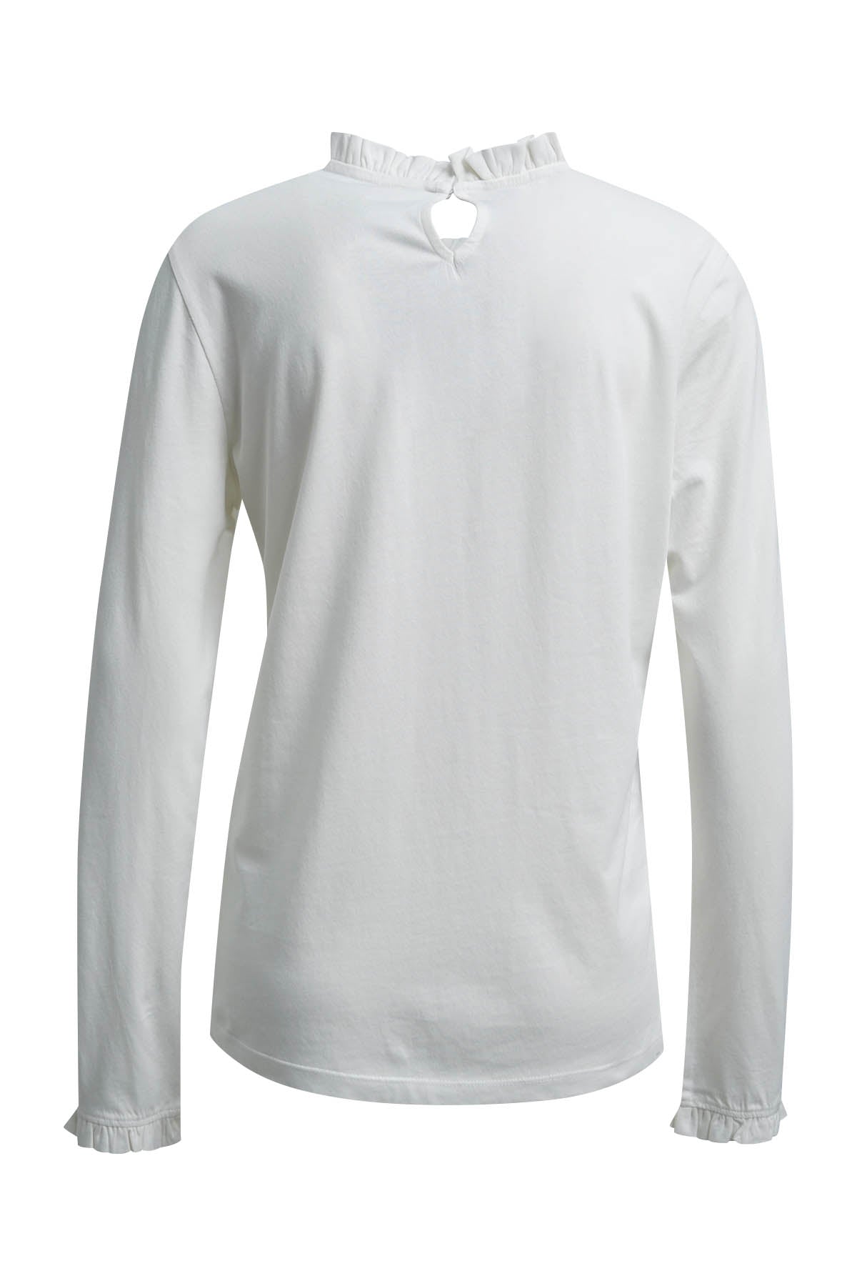 Feminines Langarmshirt mit romantischen Rüschendetails