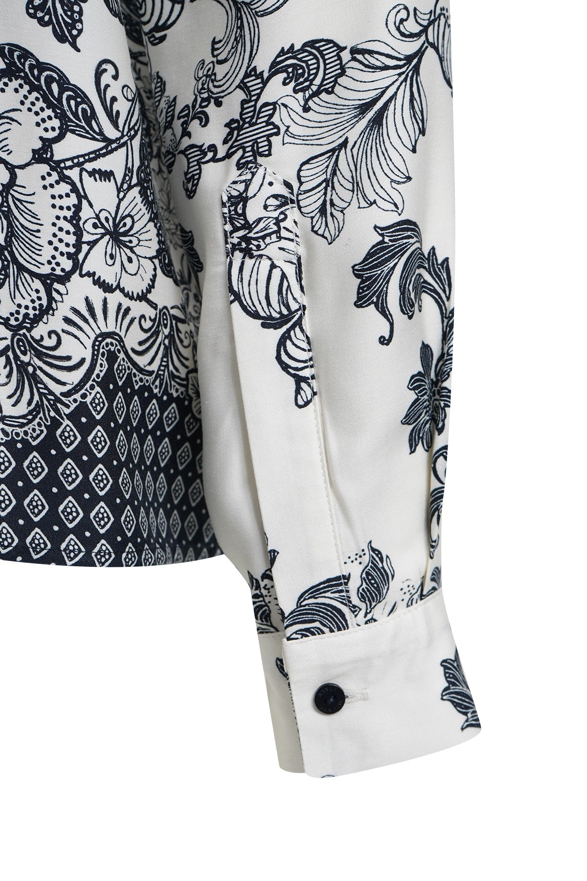Elegante Muster-Mix-Bluse mit floralem Allover-Print