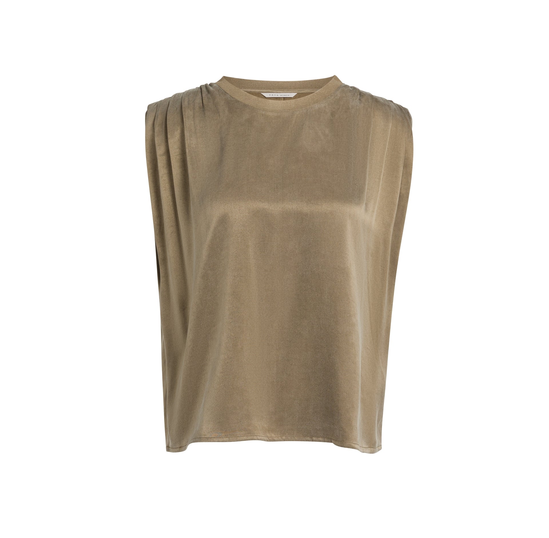 Elegantes Satin-Top mit markanten Schulterfalten