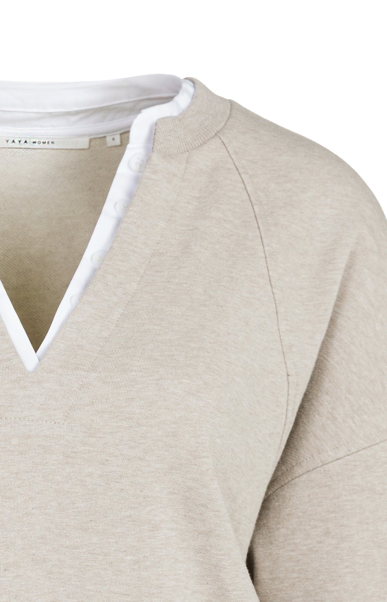 Oversized-Sweatshirt mit Kontrast-Kragen