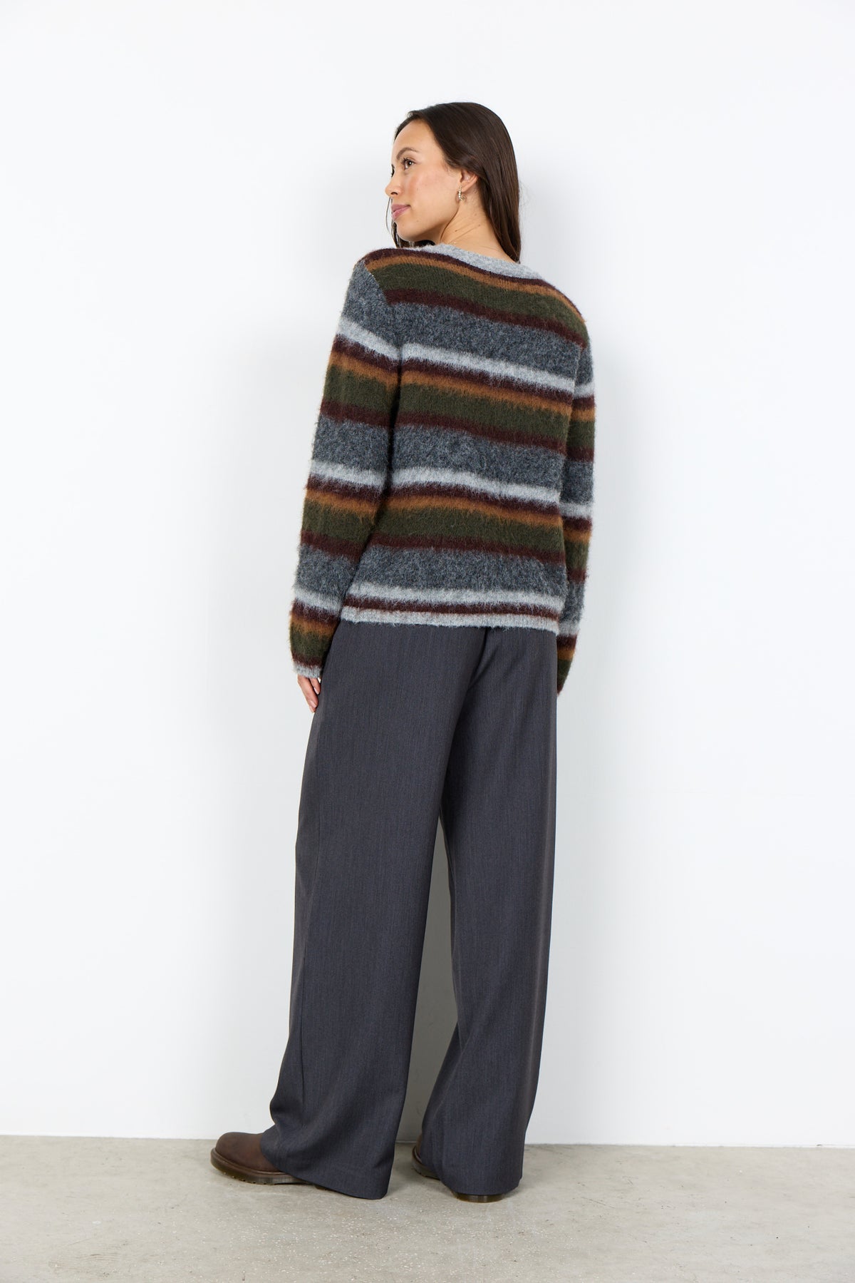 Der flauschige Streifenpullover