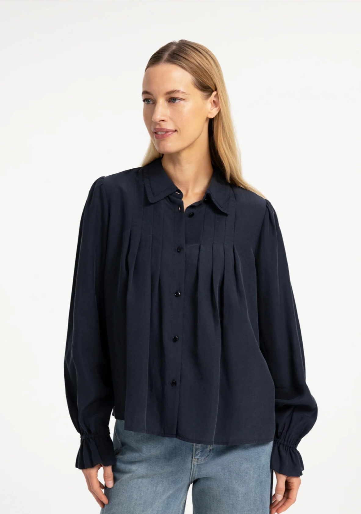 Die plissierte Chiffonbluse