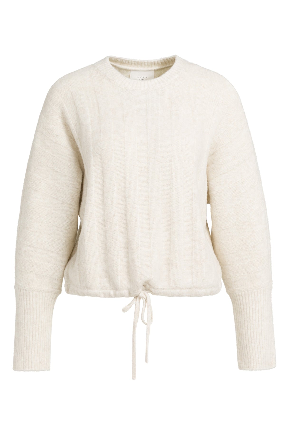 Der Feinstrickpullover mit Kordelzug