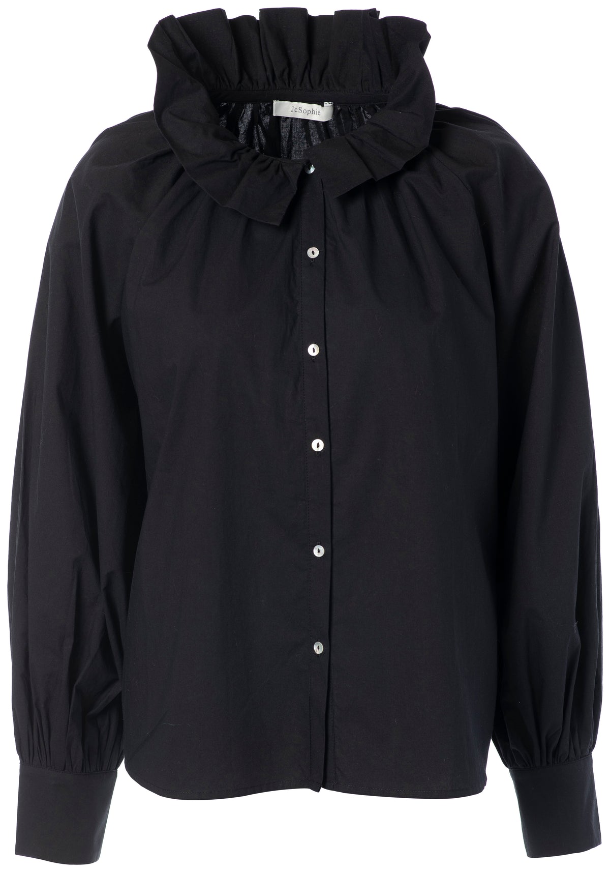Elegante Stehkragenbluse mit Rüschen-Details