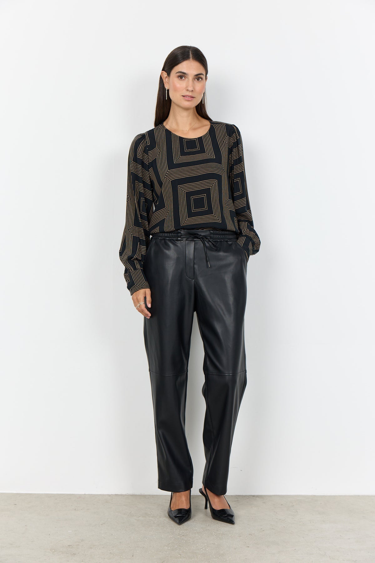 Stylische Hose in Leder-Optik