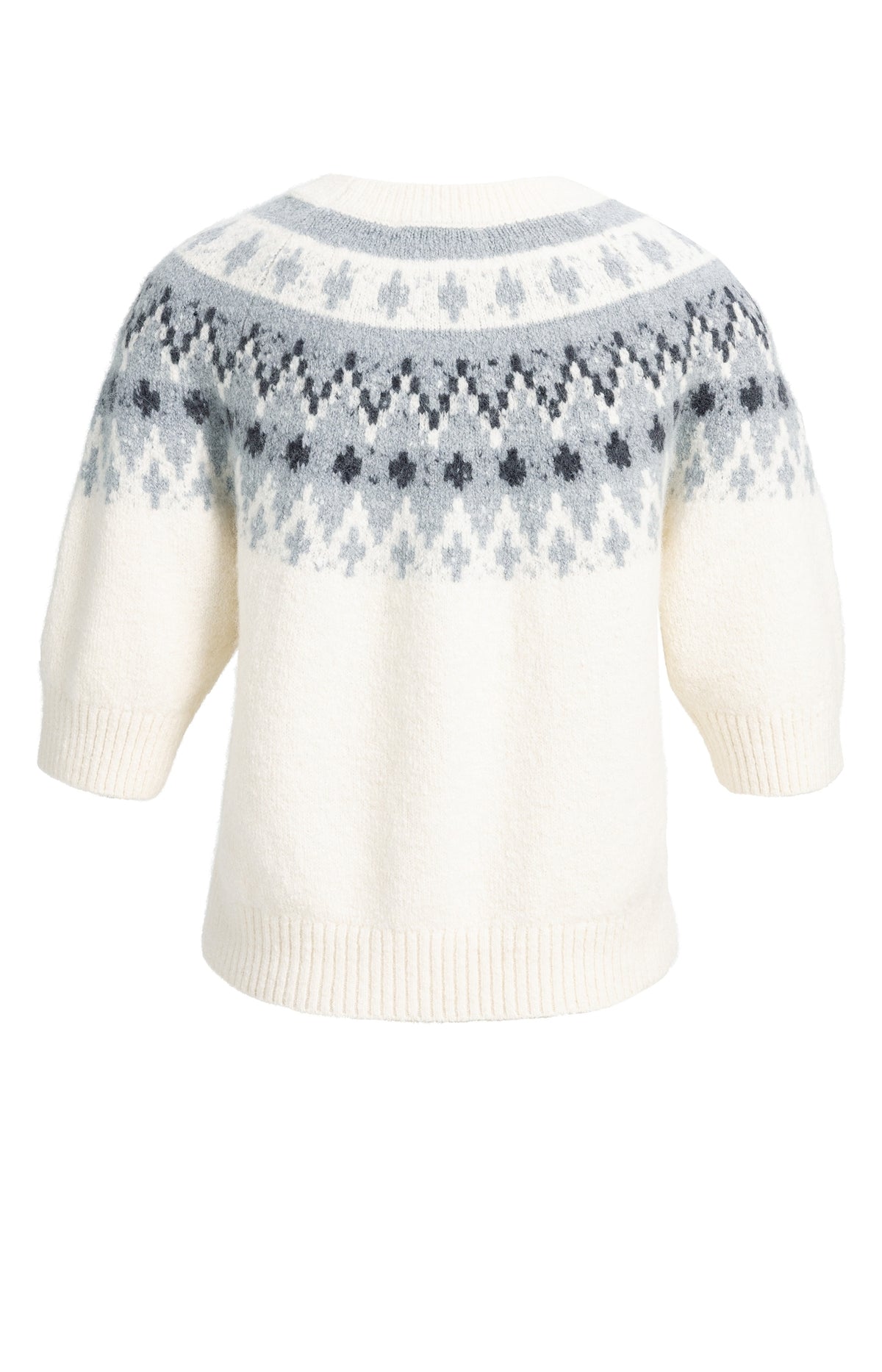 Der Jacquard-Pullover mit halblangem Ärmel