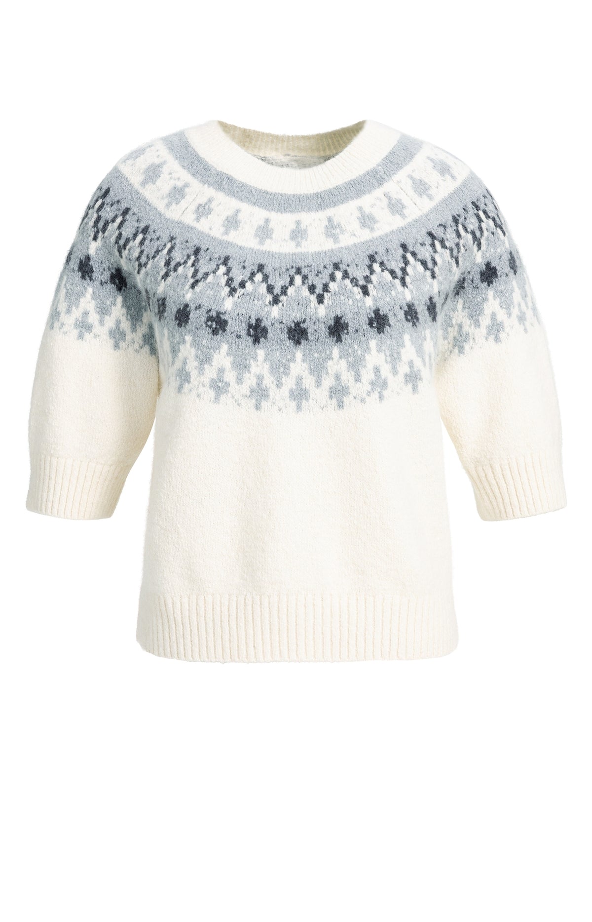 Der Jacquard-Pullover mit halblangem Ärmel