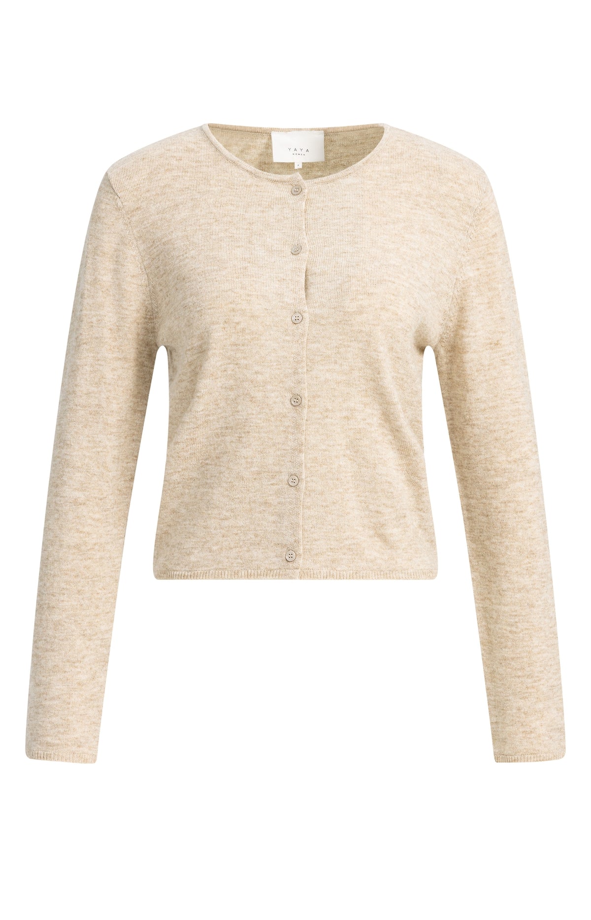 Der feingestrickte Rundhals-Cardigan