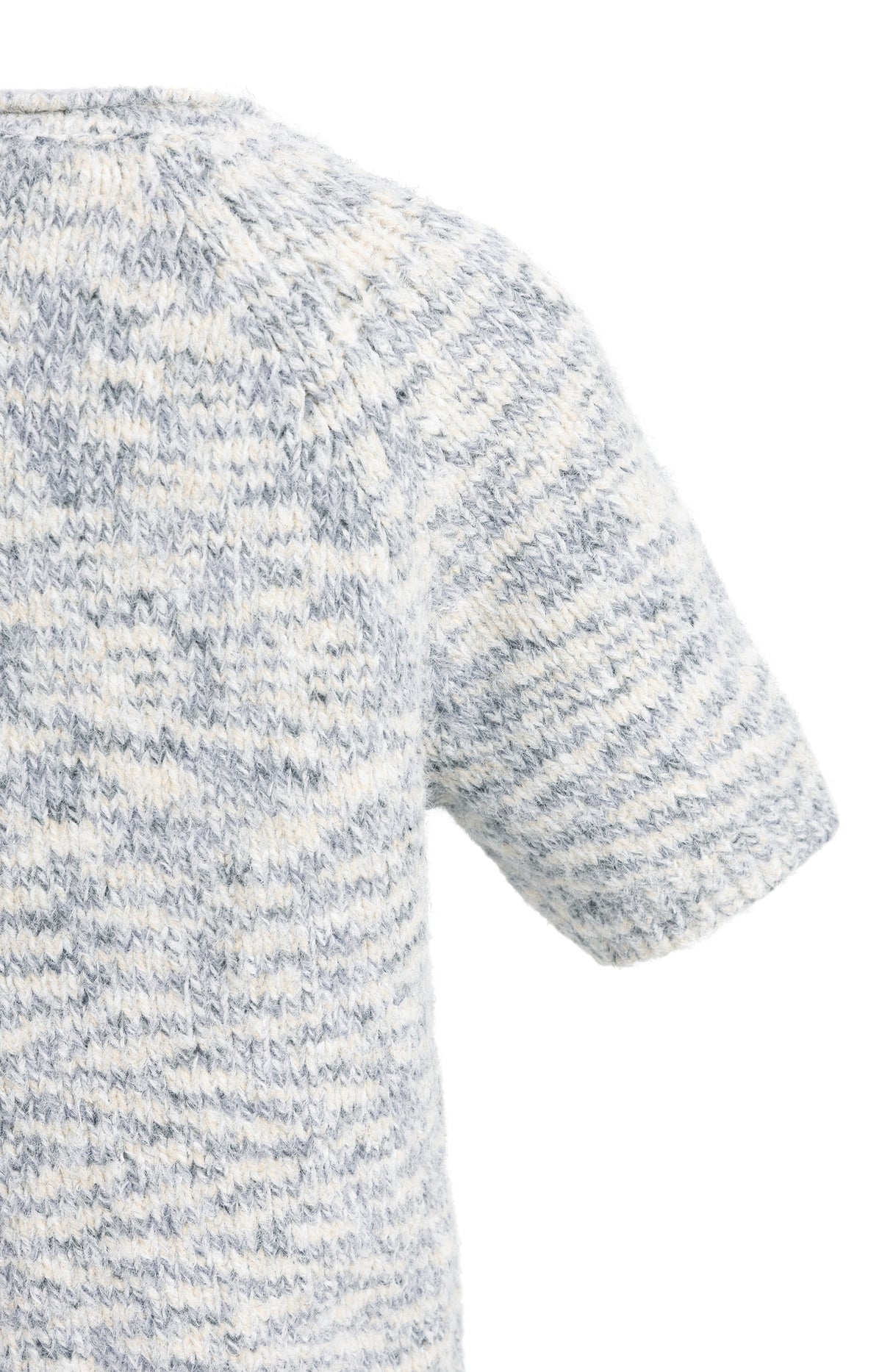 Der melierte Kurzarm-Strickpullover