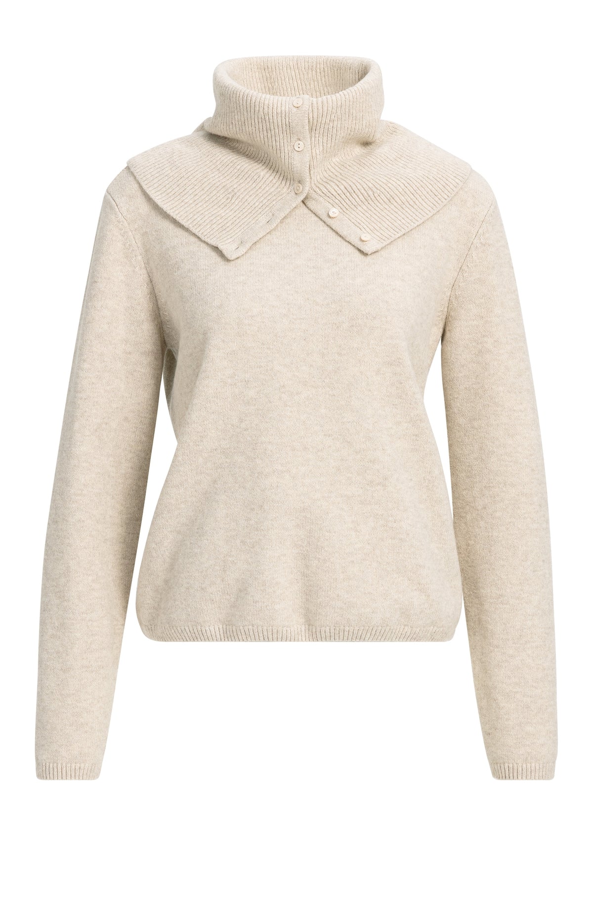 Der Feinstrickpullover mit abnehmbarem Kragen