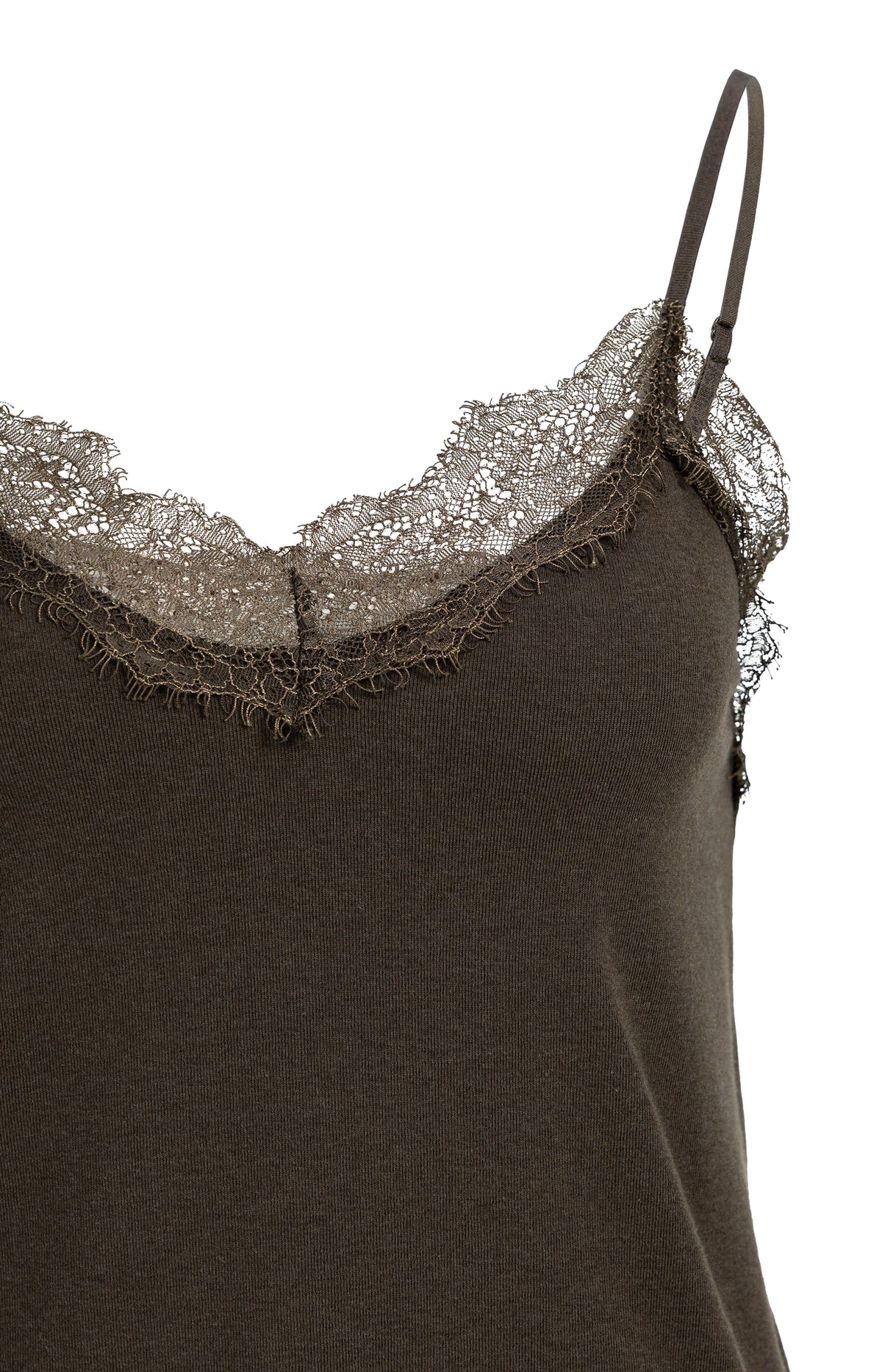 Jersey-Trägertop mit Spitzendetails