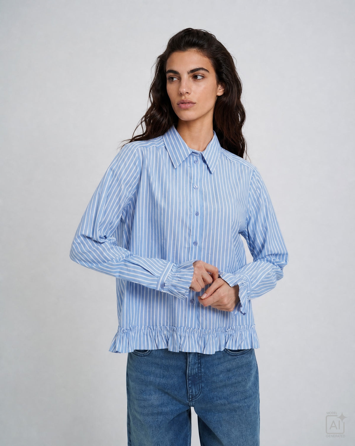 Die Hemdbluse mit Volants