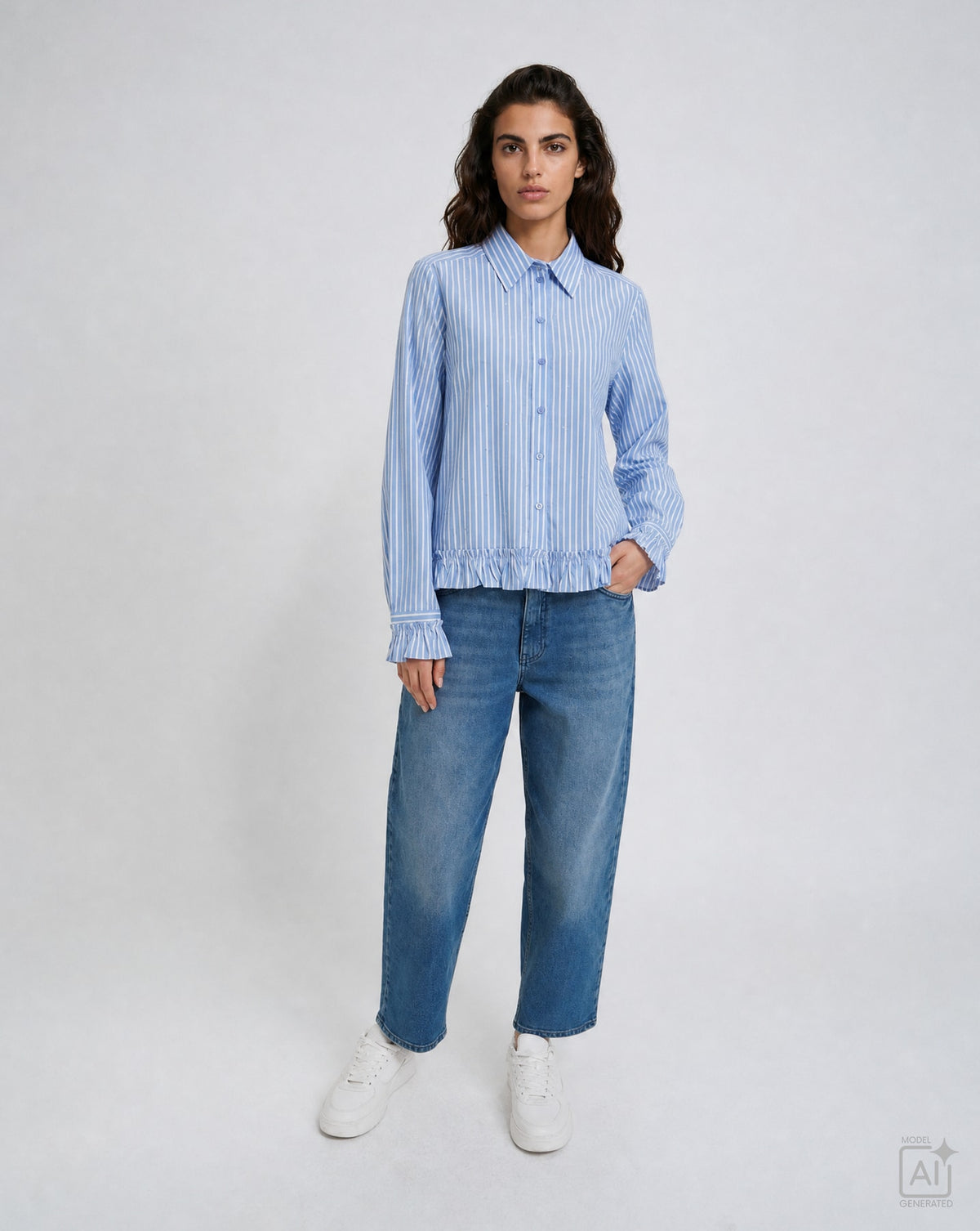 Die Hemdbluse mit Volants