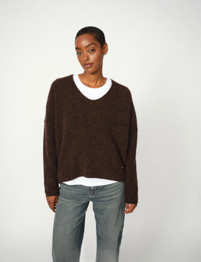 Oversize Pullover mit Alpaka-Wollmischung