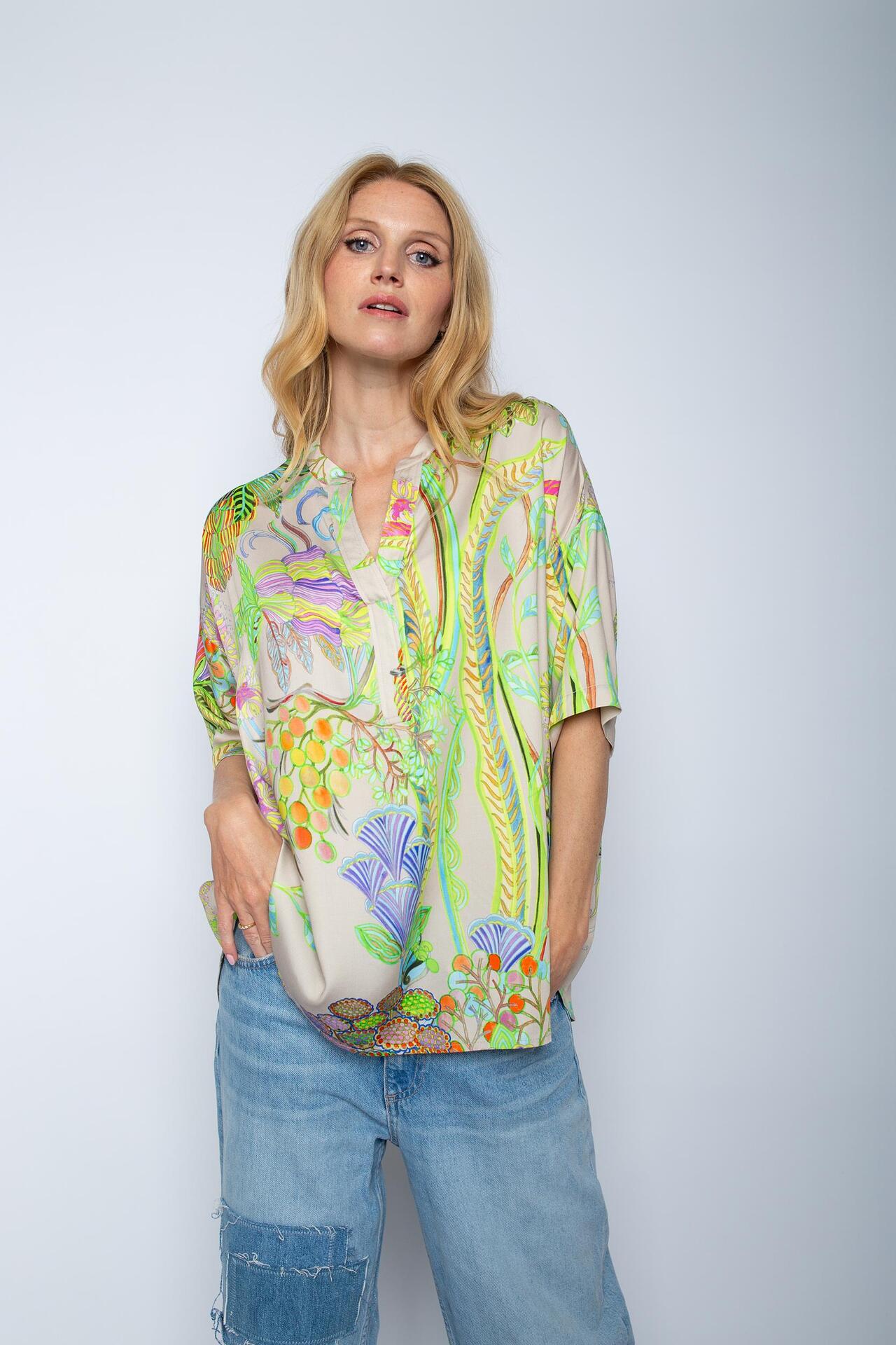 Oversize Bluse mit Flower Print