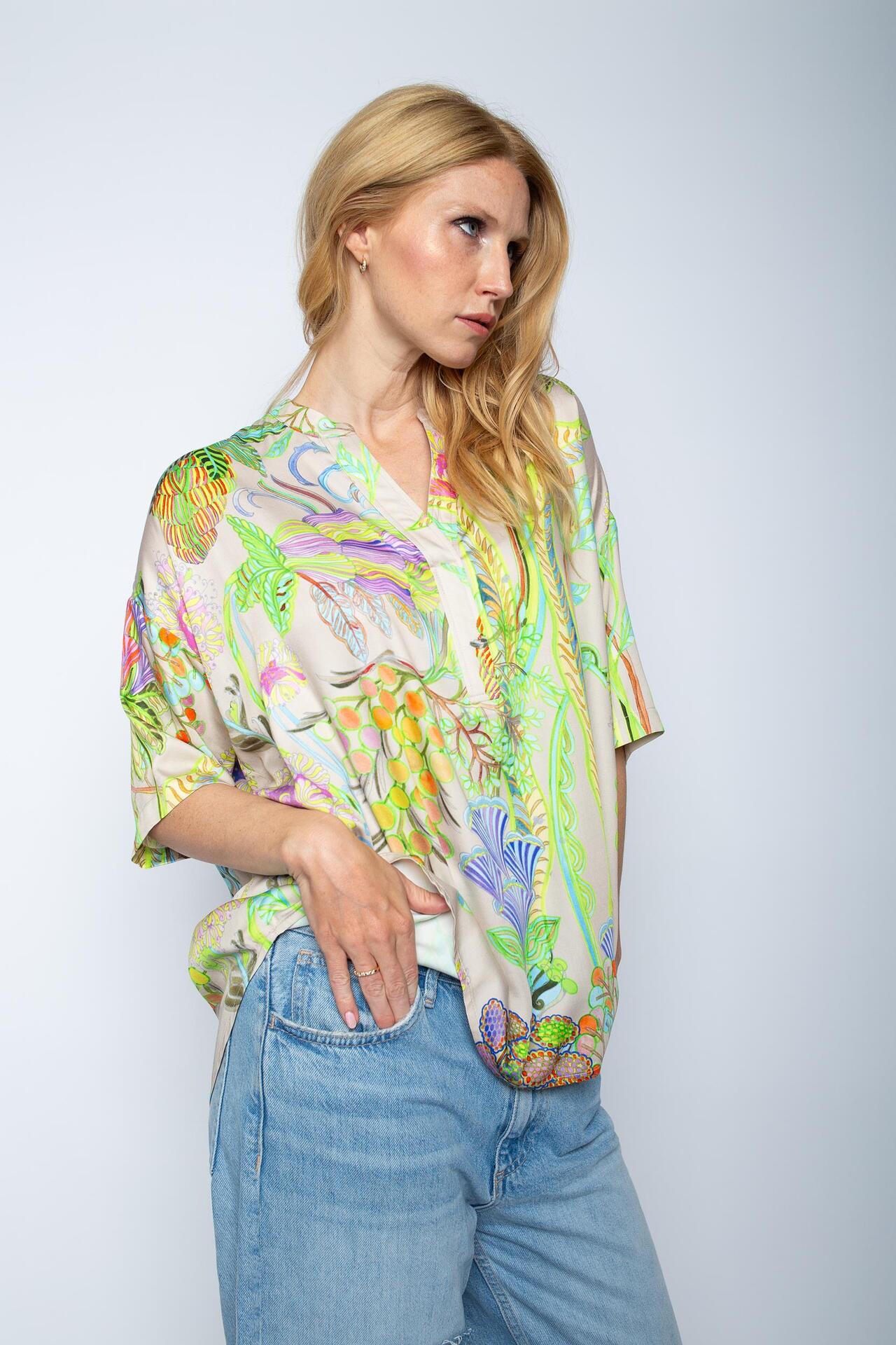 Oversize Bluse mit Flower Print