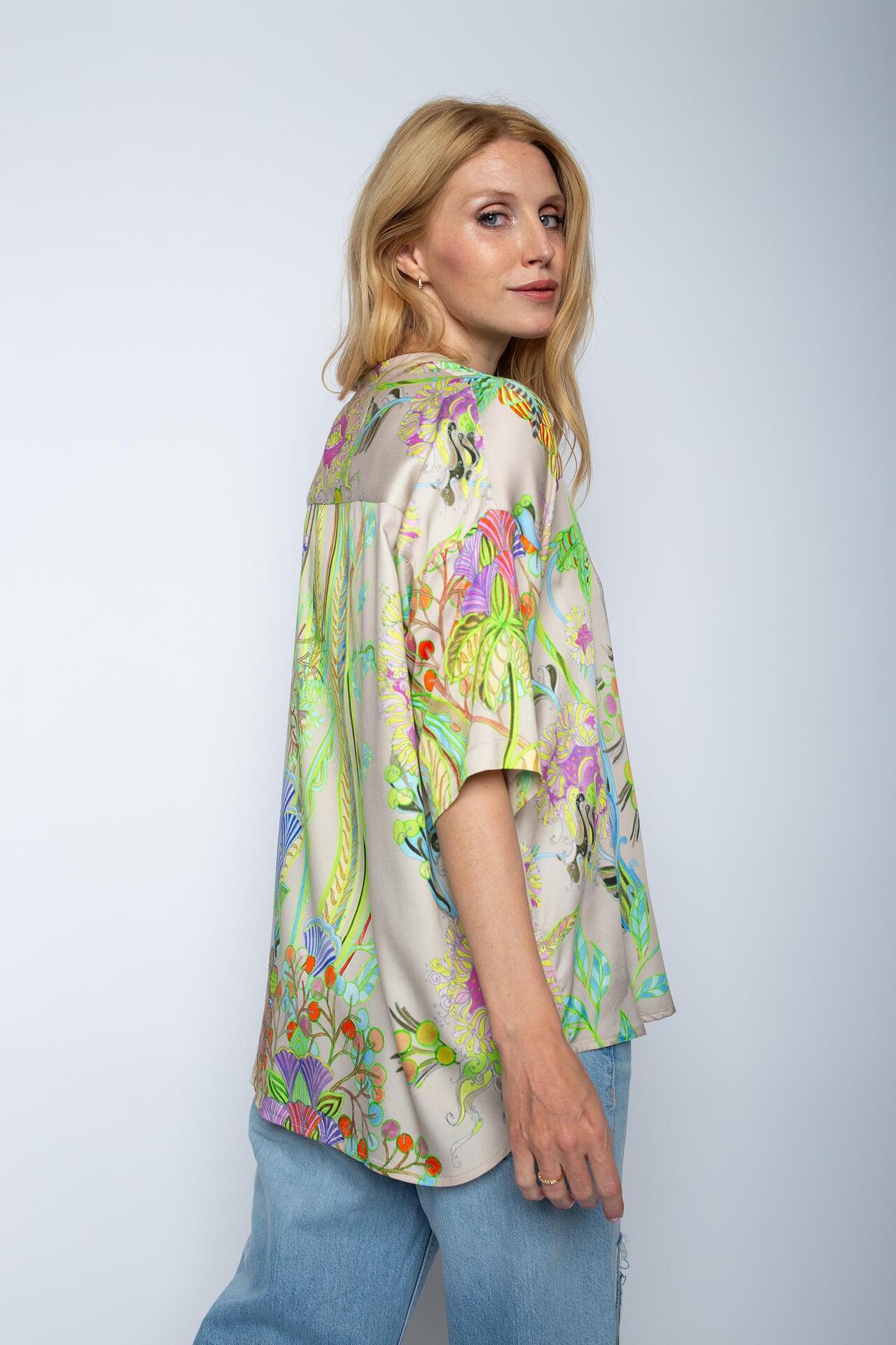 Oversize Bluse mit Flower Print