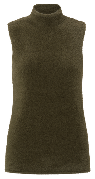 Ärmelloser Rollkragen-Sweater aus flauschigem Material -YAYA